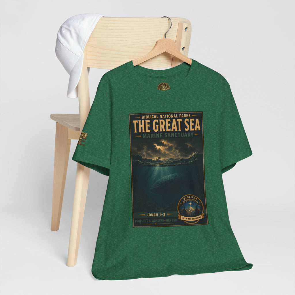Biblical National Parks Collection V- Prophets & Wonders #030/030 Jonah 1-2 | Vintage nature poster Tee | Biblical national parks graphic shirt