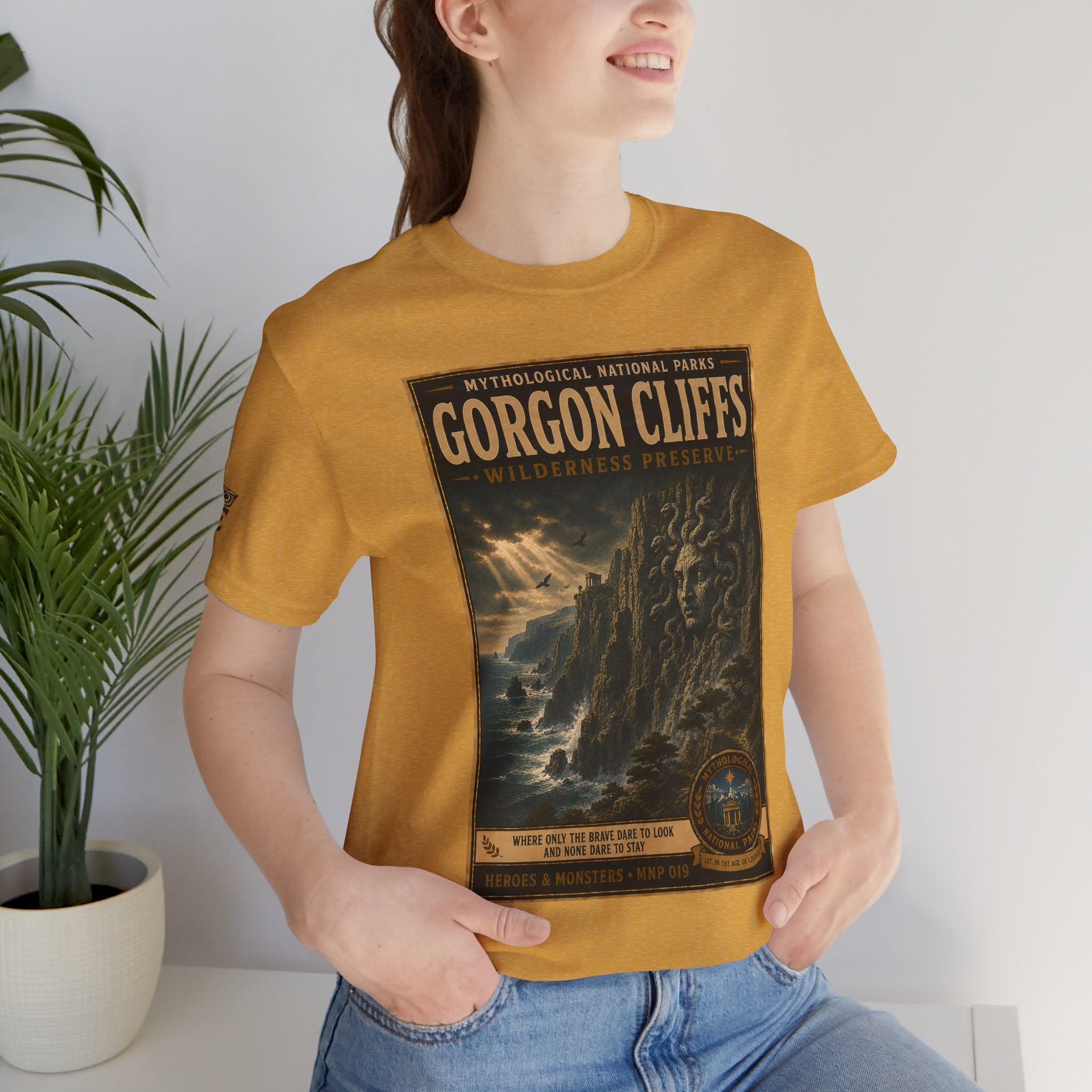Mythological National Parks Collection III- #019-028 - Heros & Monsters | Vintage nature poster Tee | Mythological National Parks graphic shirt