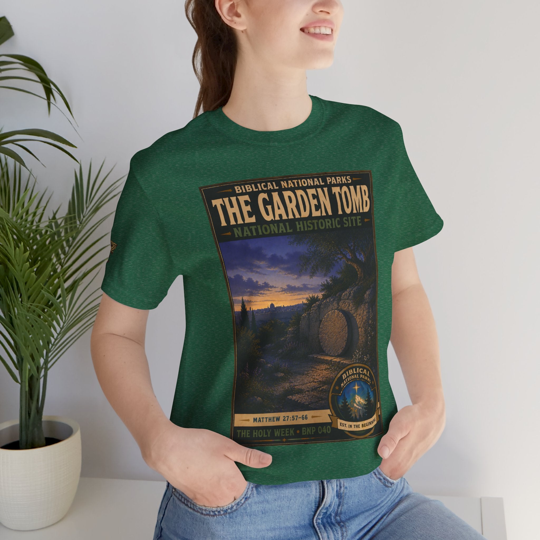 Biblical National Parks Collection VII- The Holy Week #040/041 | Matthew 27: 55-66 | Vintage nature poster Tee | Biblical national parks graphic shirt