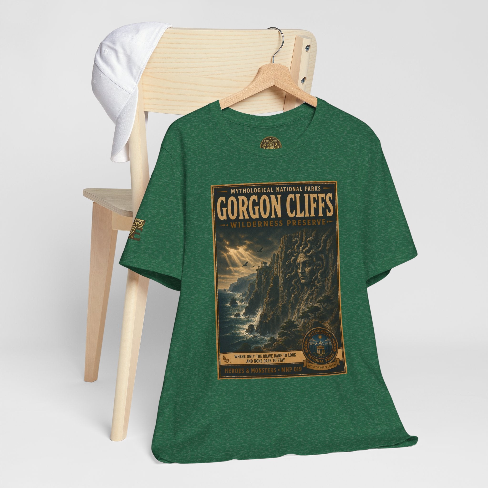 Mythological National Parks Collection III- #019-028 - Heros & Monsters | Vintage nature poster Tee | Mythological National Parks graphic shirt