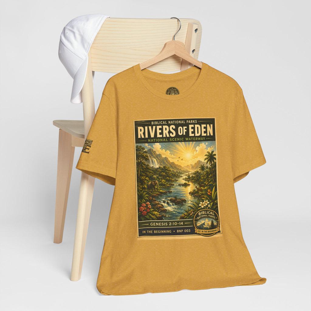 Biblical National Parks Collection I- In The Beginning #003/006 Genesis 2:10-14 | Vintage nature poster Tee | Biblical national parks graphic shirt