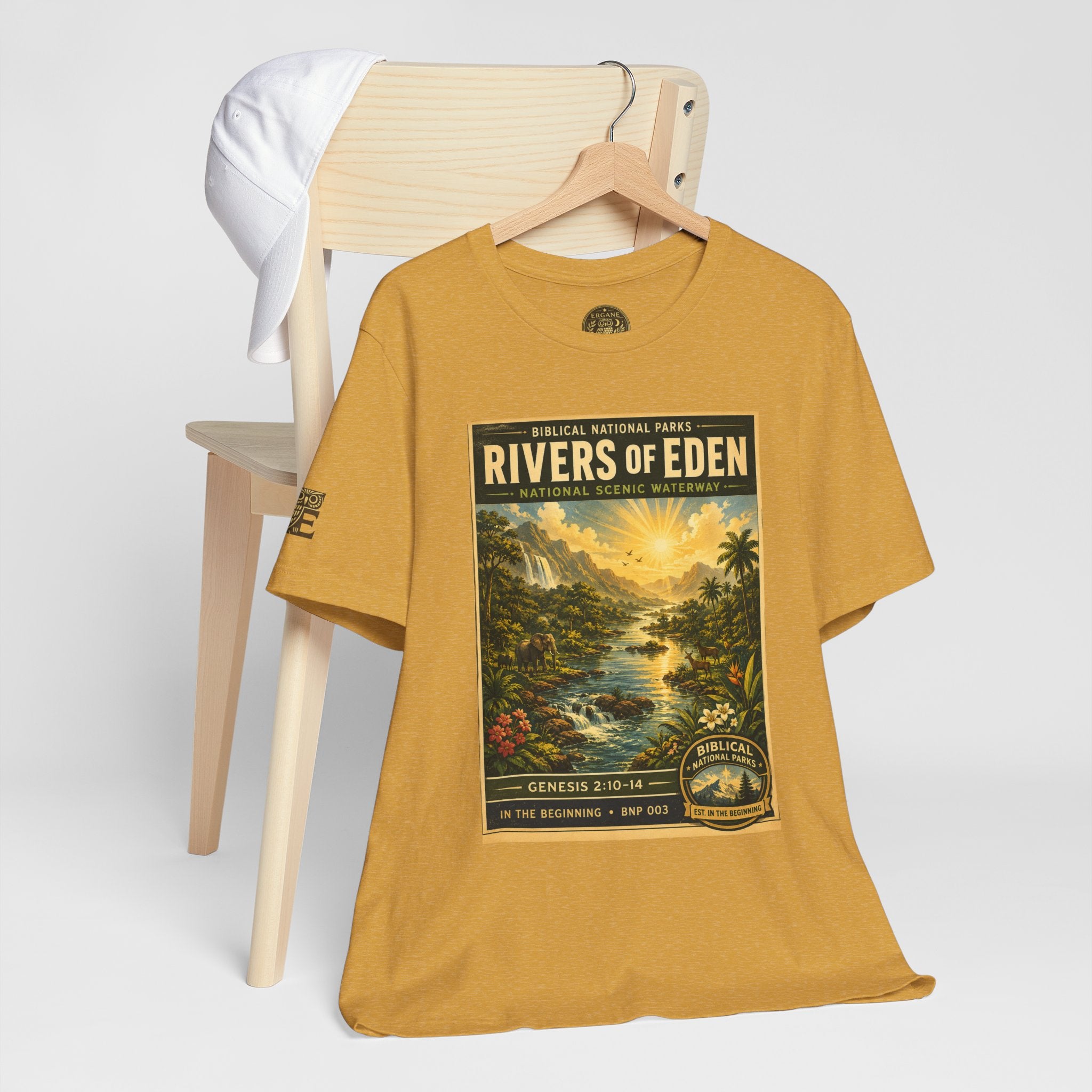 Biblical National Parks Collection I- In The Beginning #003/006 Genesis 2:10-14 | Vintage nature poster Tee | Biblical national parks graphic shirt