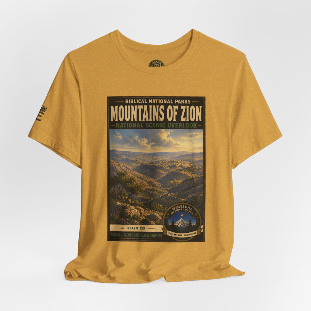 Biblical National Parks Collection IX- #053/054 -Psalms & Sacred Landscapes | Psalm 125 | Vintage nature poster Tee | Biblical national parks graphic shirt