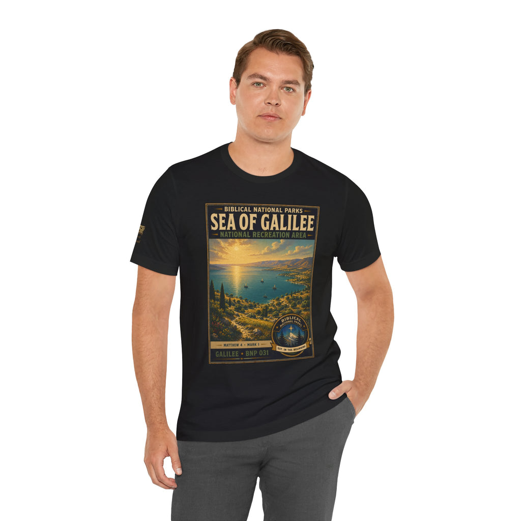 Biblical National Parks Collection VI- Galilee #031/035 Matthew 4 & Mark 1 | Vintage nature poster Tee | Biblical national parks graphic shirt