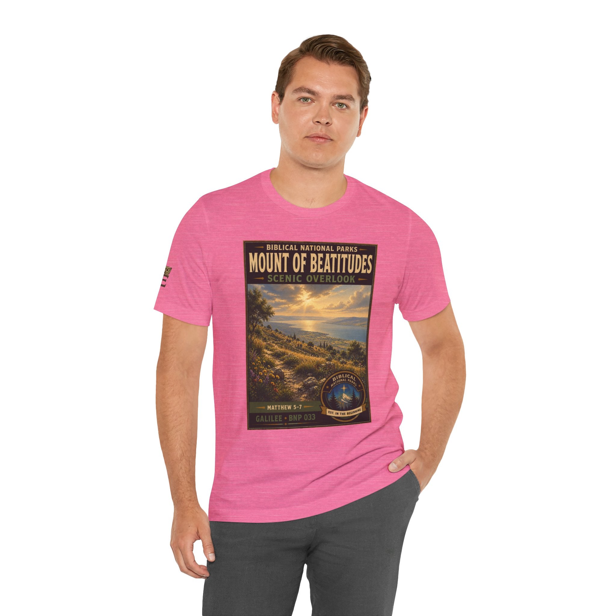 Biblical National Parks Collection VI- Galilee #033/035 Matthew 5-7 | Vintage nature poster Tee | Biblical national parks graphic shirt