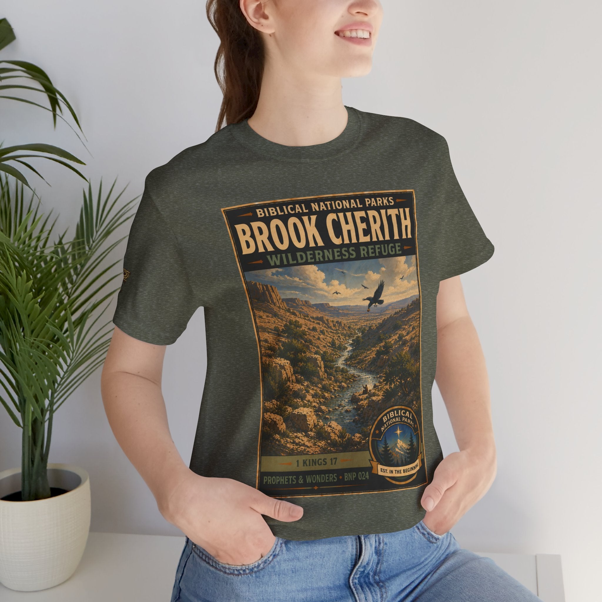 Biblical National Parks Collection V- Prophets & Wonders #024/030 1 Kings 17 | Vintage nature poster Tee | Biblical national parks graphic shirt