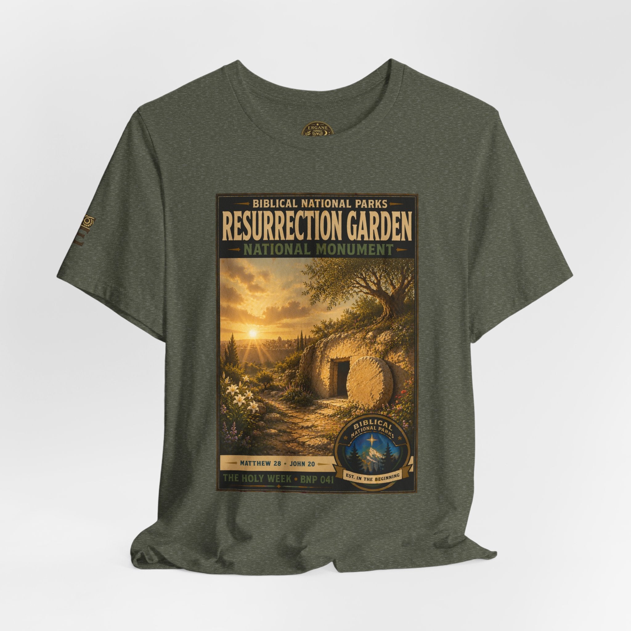 Biblical National Parks Collection VII- The Holy Week #041/041 | Matthew 28 - John 20 | Vintage nature poster Tee | Biblical national parks graphic shirt