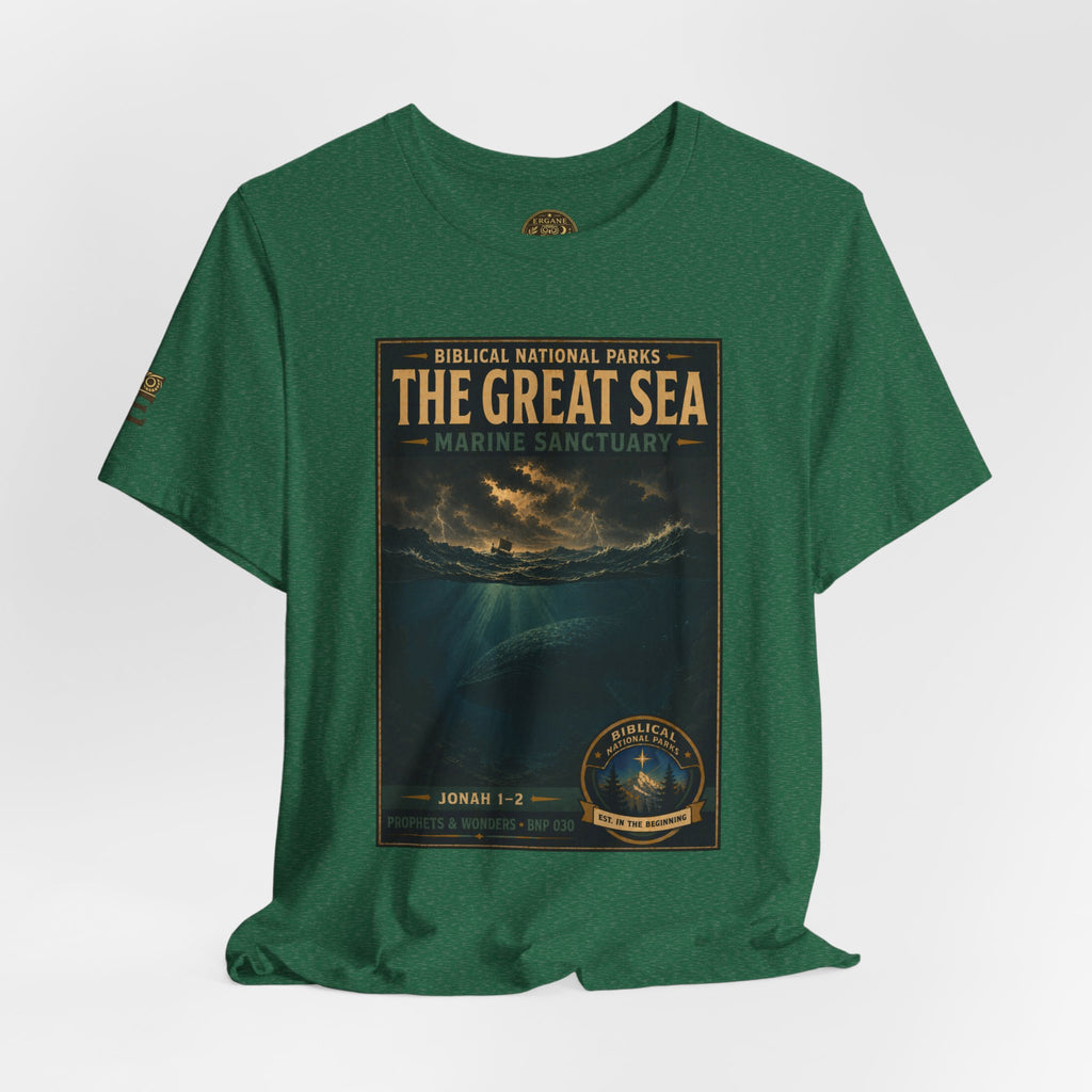 Biblical National Parks Collection V- Prophets & Wonders #030/030 Jonah 1-2 | Vintage nature poster Tee | Biblical national parks graphic shirt