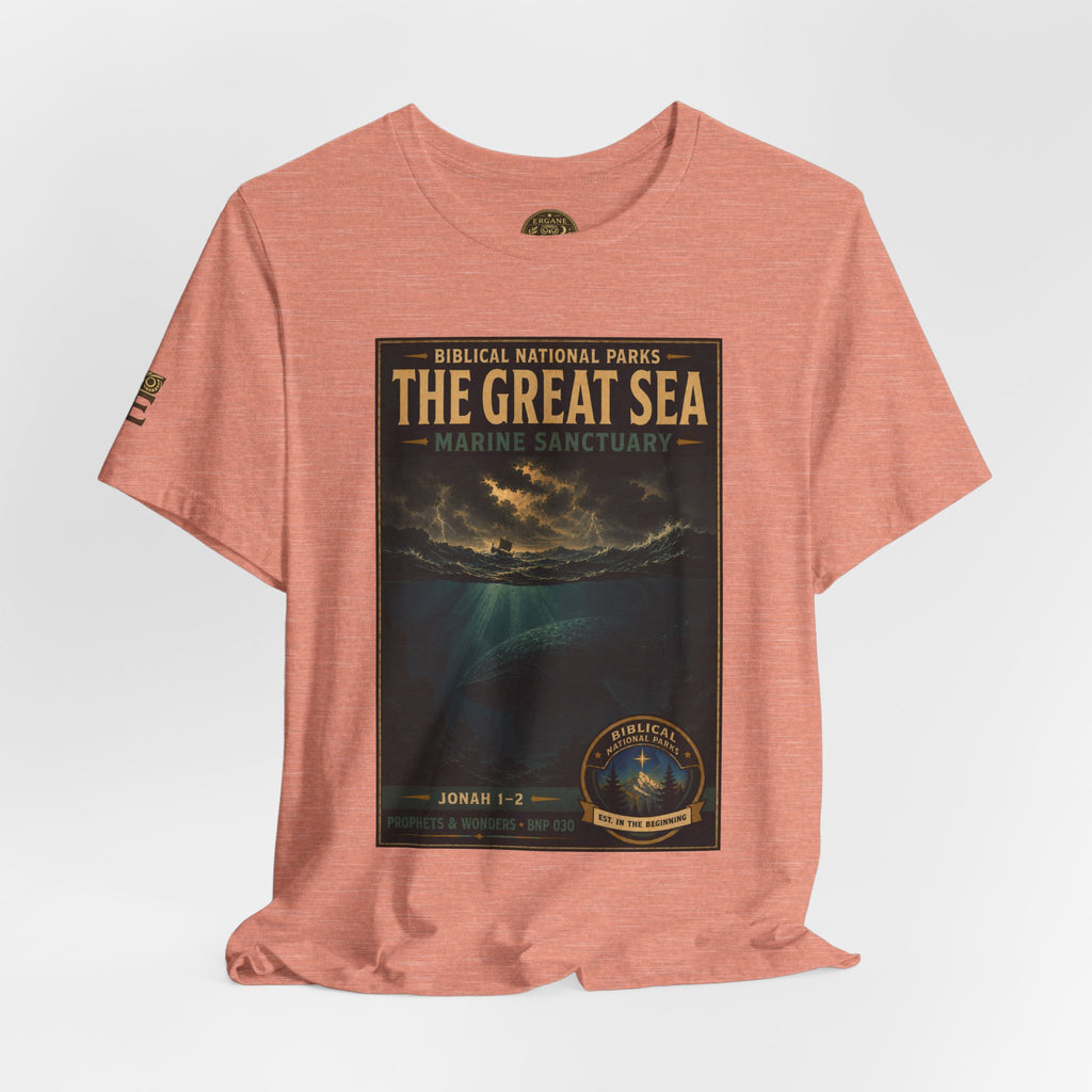 Biblical National Parks Collection V- Prophets & Wonders #030/030 Jonah 1-2 | Vintage nature poster Tee | Biblical national parks graphic shirt
