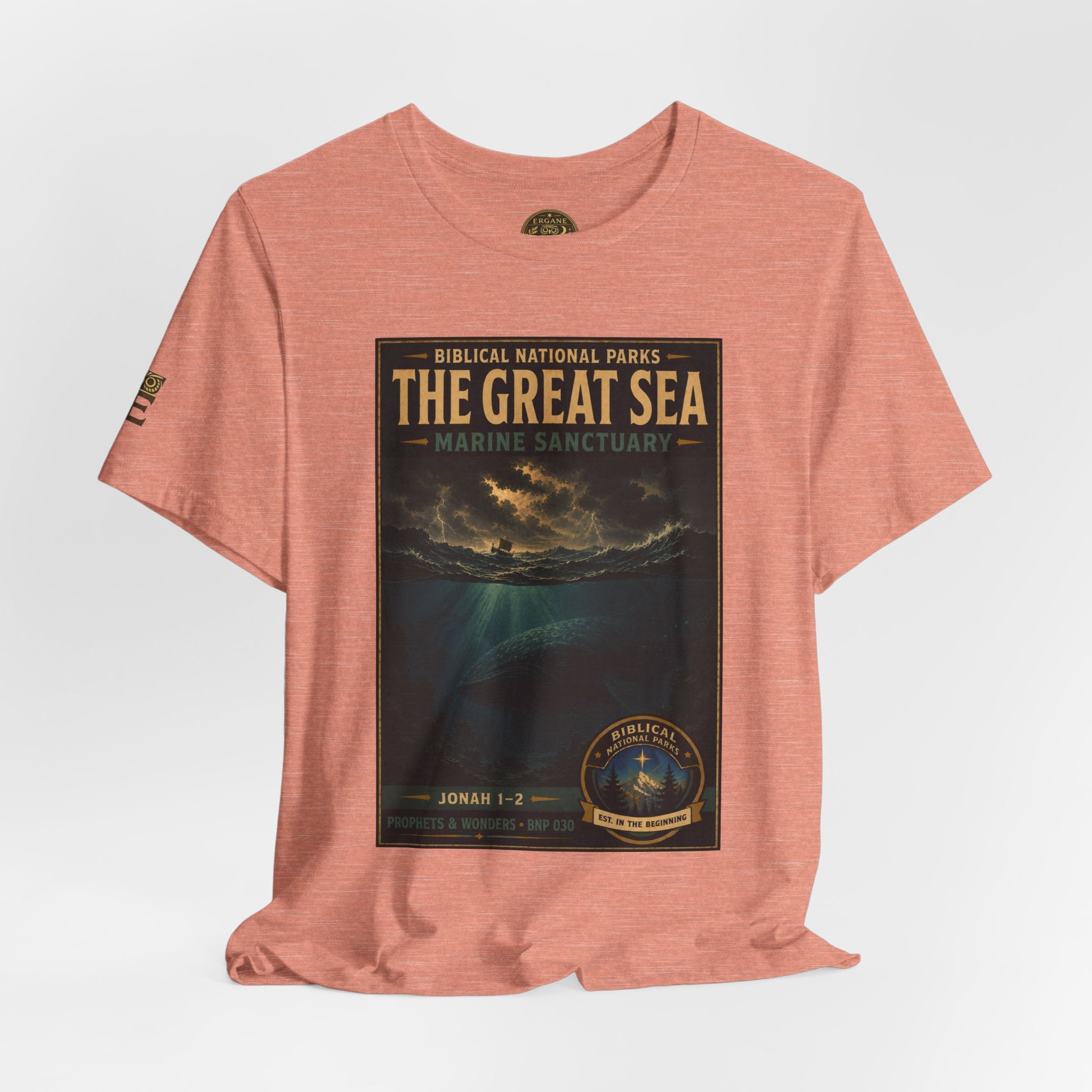 Biblical National Parks Collection V- Prophets & Wonders #030/030 Jonah 1-2 | Vintage nature poster Tee | Biblical national parks graphic shirt