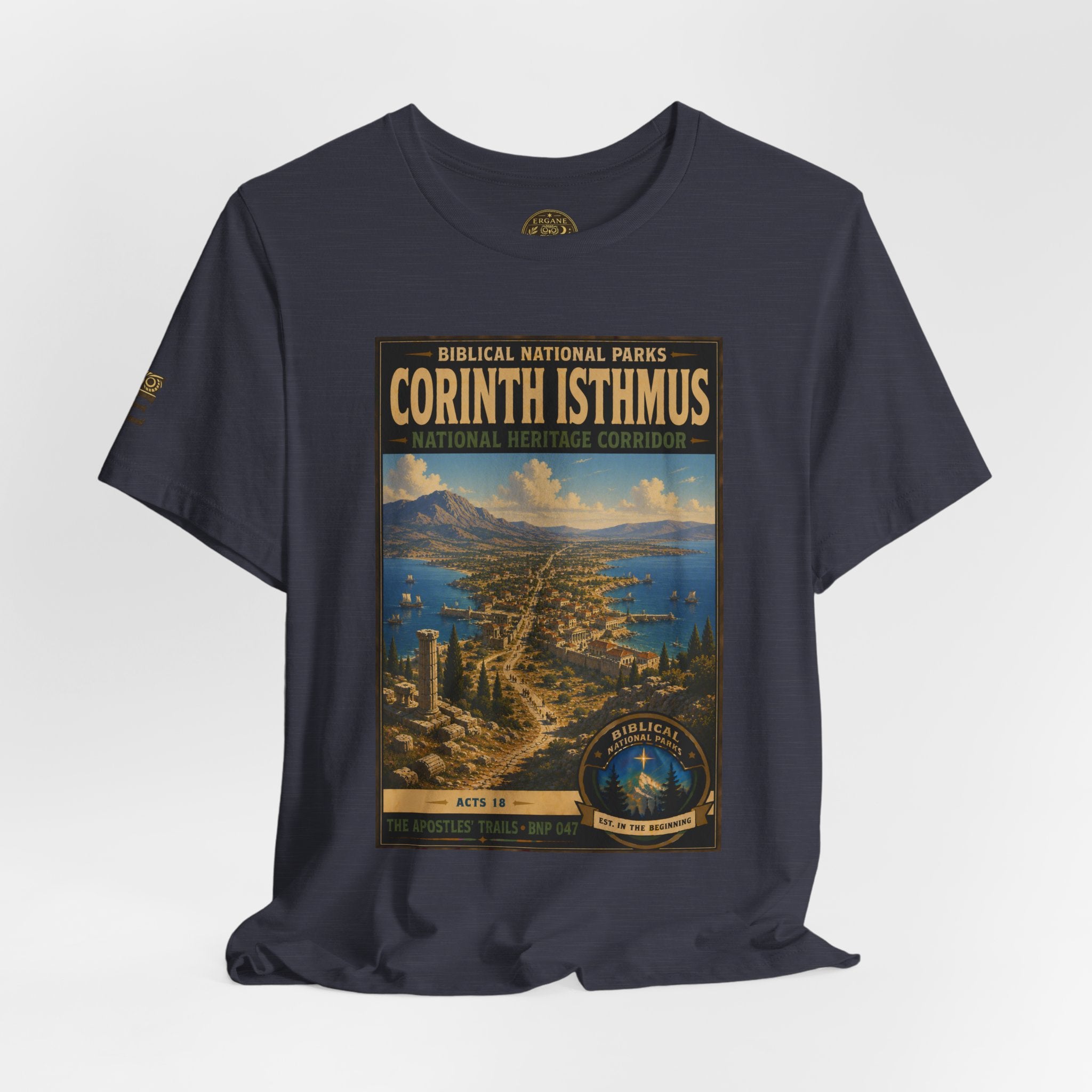 Biblical National Parks Collection VIII- The Apostles' Trails #047/049 | Acts 18 | Vintage nature poster Tee | Biblical national parks graphic shirt