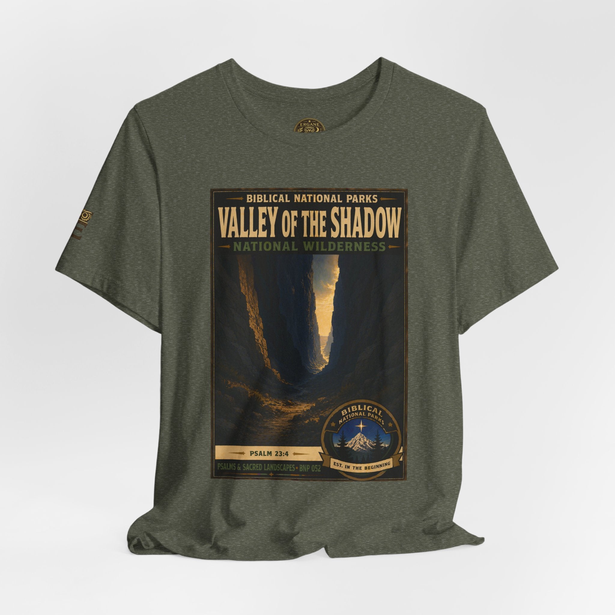 Biblical National Parks Collection IX- #052/054 -Psalms & Sacred Landscapes | Psalm 23:4 | Vintage nature poster Tee | Biblical national parks graphic shirt