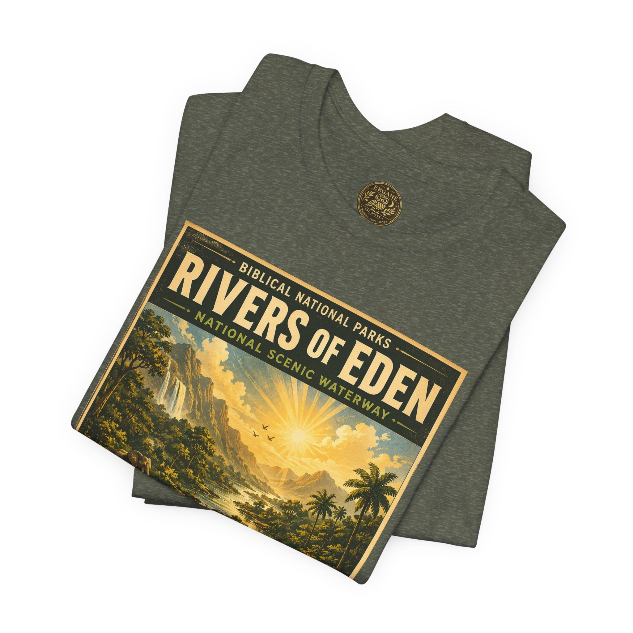Biblical National Parks Collection I- In The Beginning #003/006 Genesis 2:10-14 | Vintage nature poster Tee | Biblical national parks graphic shirt