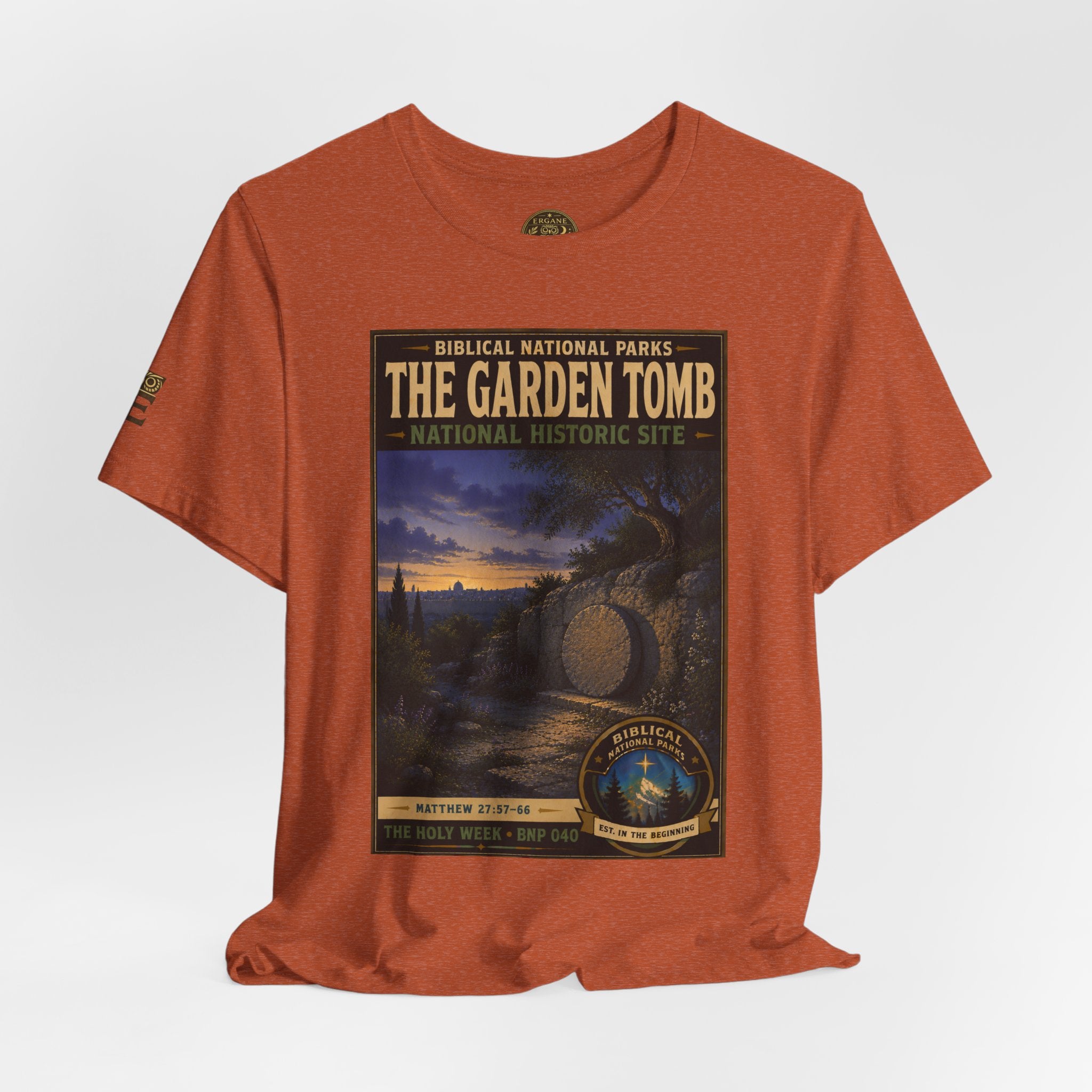 Biblical National Parks Collection VII- The Holy Week #040/041 | Matthew 27: 55-66 | Vintage nature poster Tee | Biblical national parks graphic shirt
