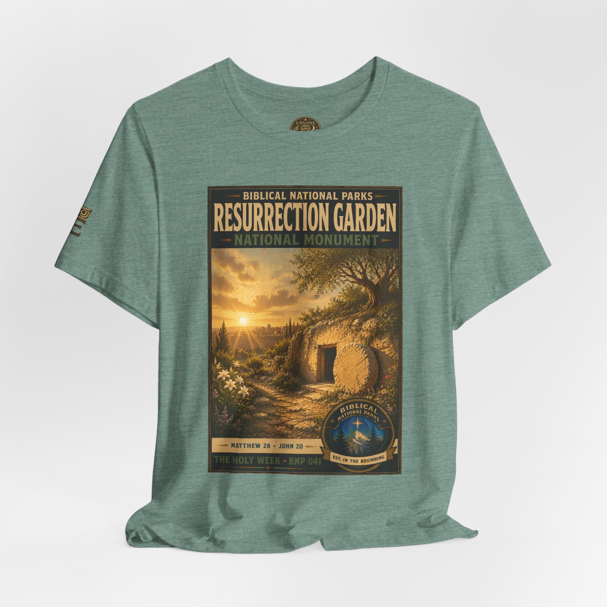 Biblical National Parks Collection VII- The Holy Week #041/041 | Matthew 28 - John 20 | Vintage nature poster Tee | Biblical national parks graphic shirt