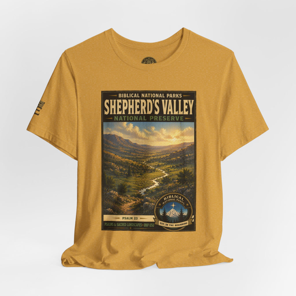 Biblical National Parks Collection IX- #050/054 -Psalms & Sacred Landscapes | Psalm 23 | Vintage nature poster Tee | Biblical national parks graphic shirt