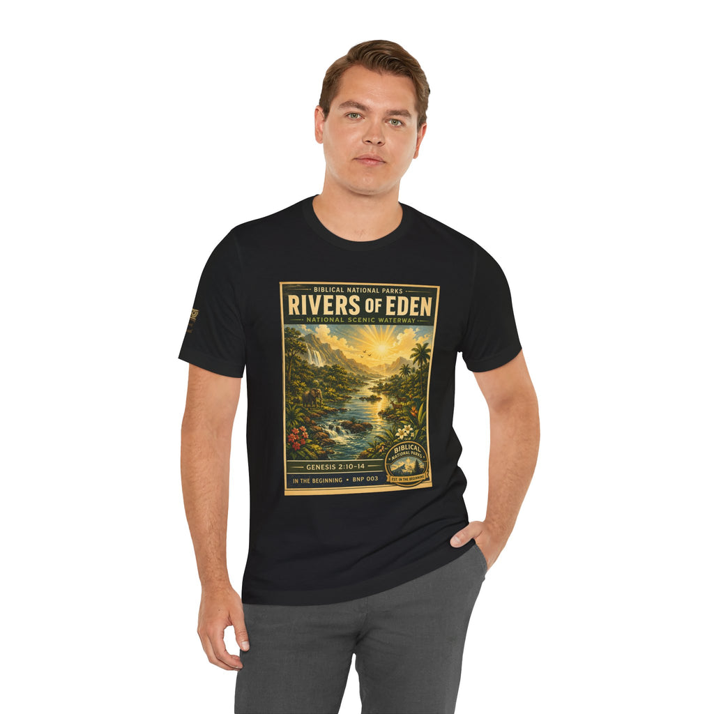 Biblical National Parks Collection I- In The Beginning #003/006 Genesis 2:10-14 | Vintage nature poster Tee | Biblical national parks graphic shirt