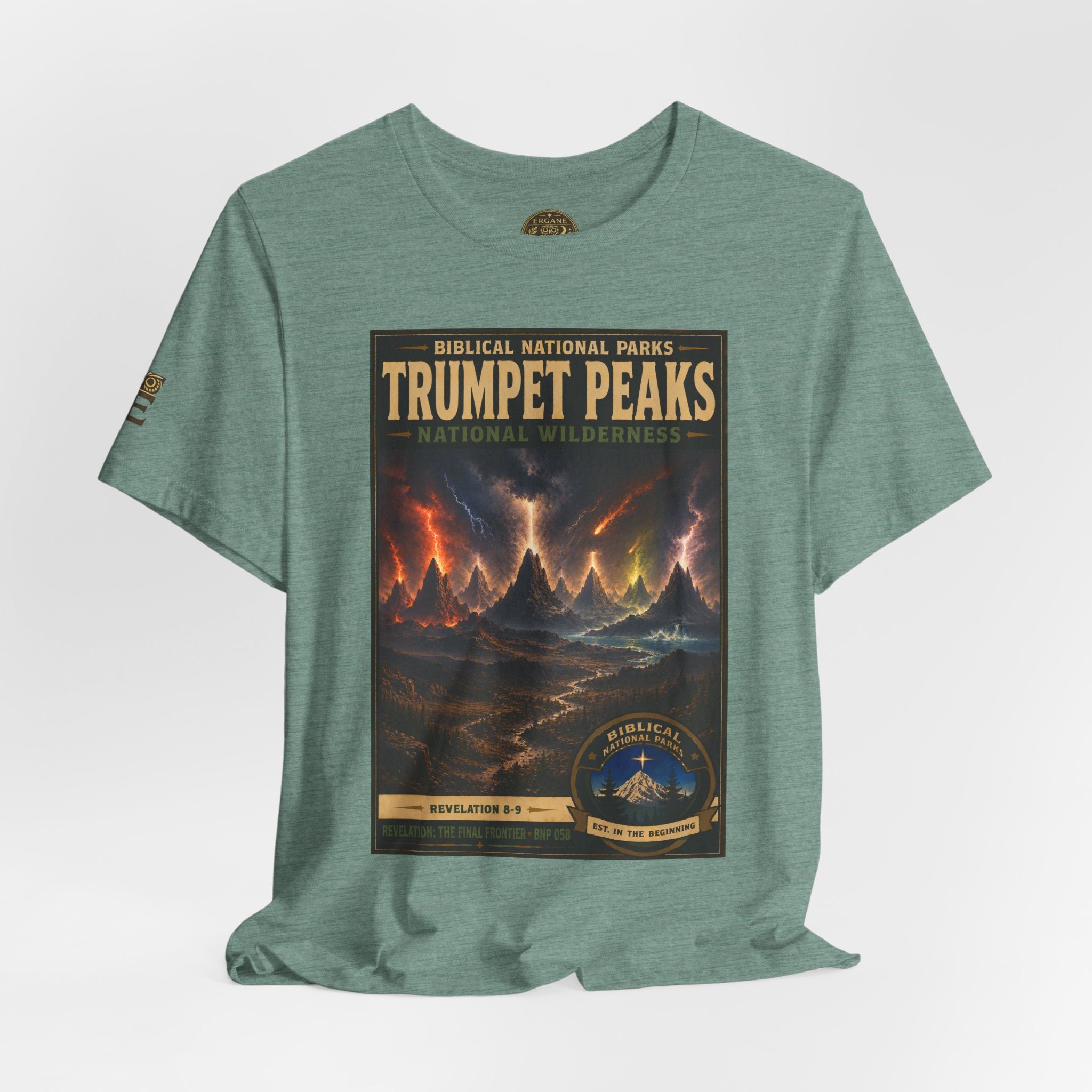 Biblical National Parks Collection X- #058/061 - Revelation: The Final Frontier | Revelation 8-9 | Vintage nature poster Tee | Biblical national parks graphic shirt