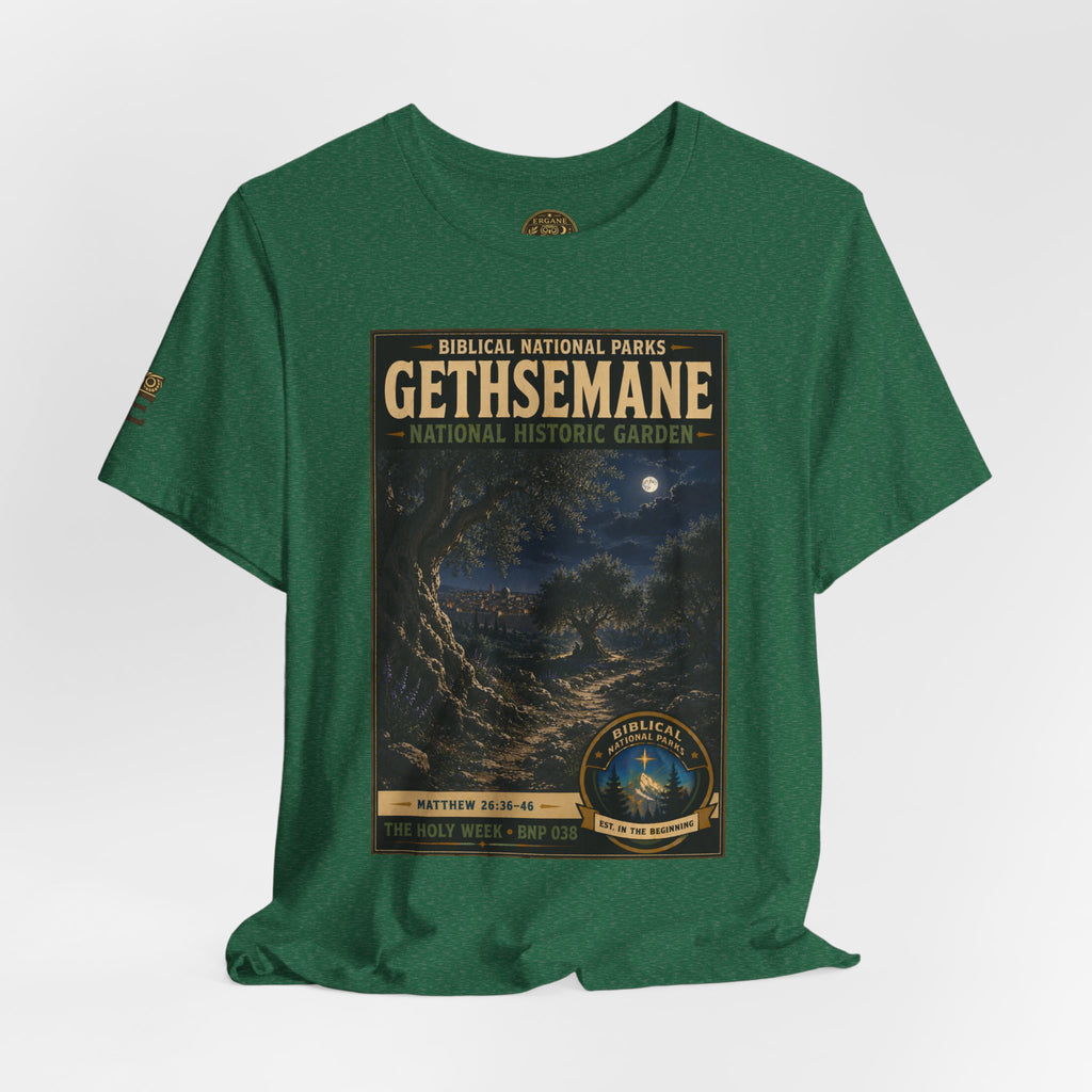 Biblical National Parks Collection VII- The Holy Week #038/041 | Matthew 26: 36-46 | Vintage nature poster Tee | Biblical national parks graphic shirt