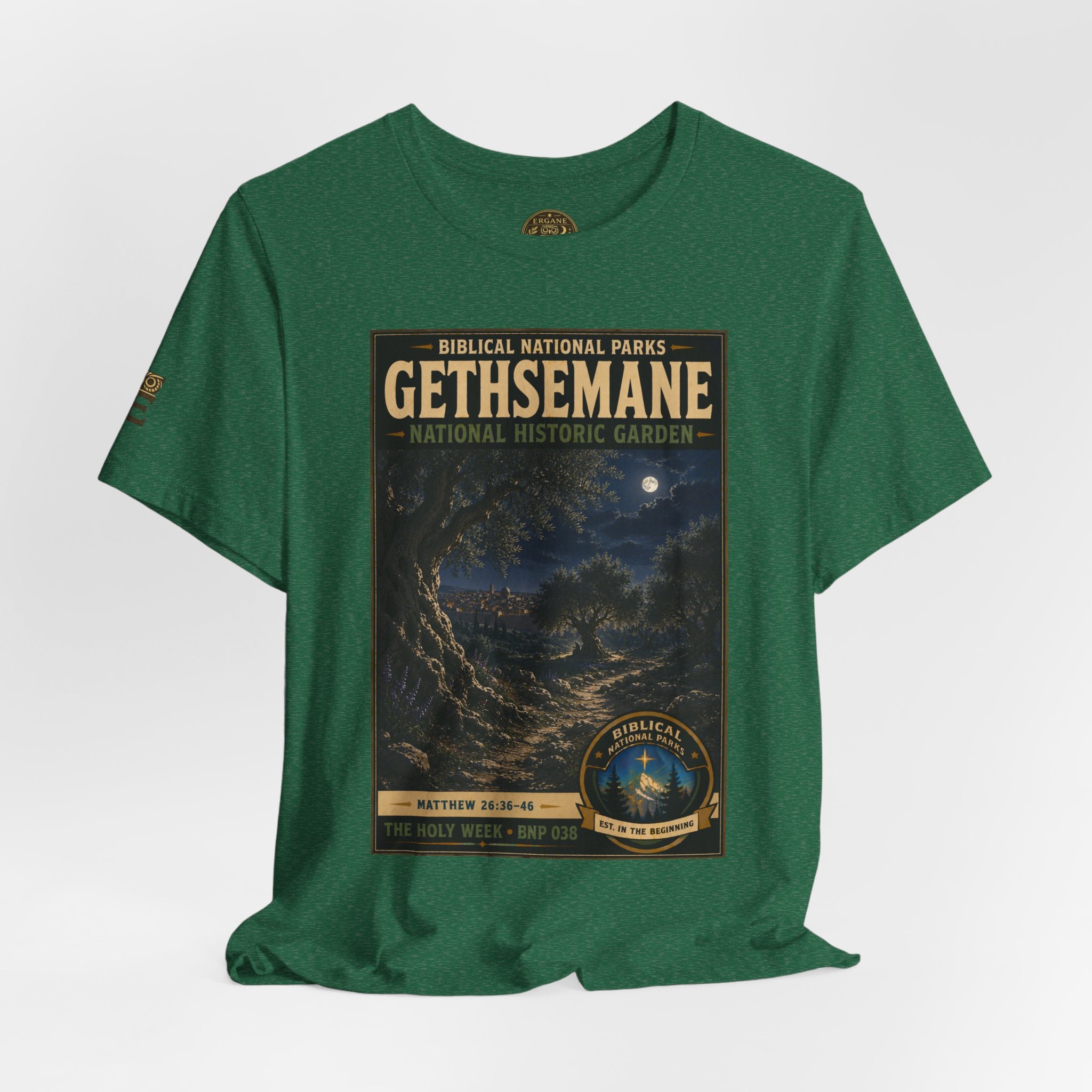 Biblical National Parks Collection VII- The Holy Week #038/041 | Matthew 26: 36-46 | Vintage nature poster Tee | Biblical national parks graphic shirt