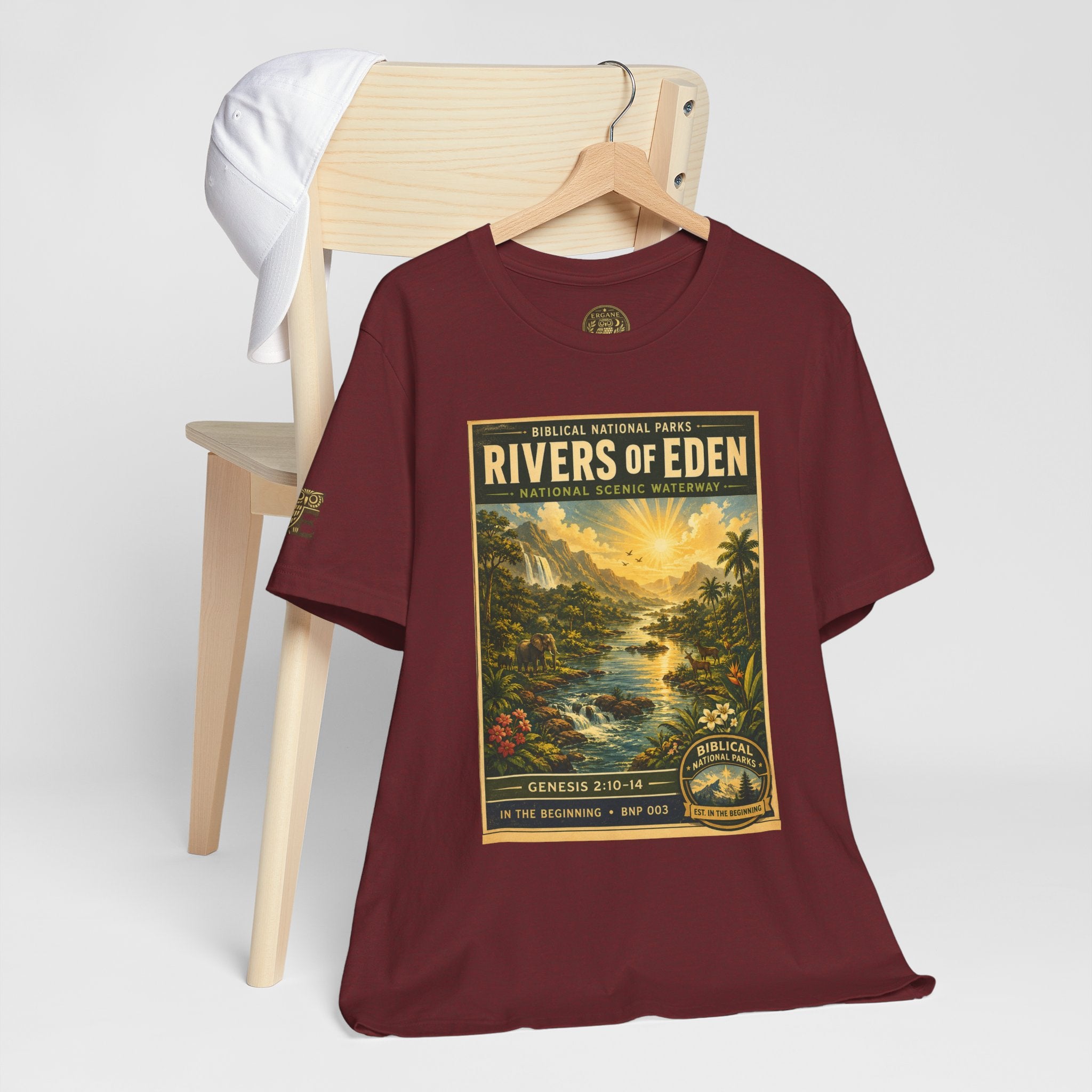 Biblical National Parks Collection I- In The Beginning #003/006 Genesis 2:10-14 | Vintage nature poster Tee | Biblical national parks graphic shirt