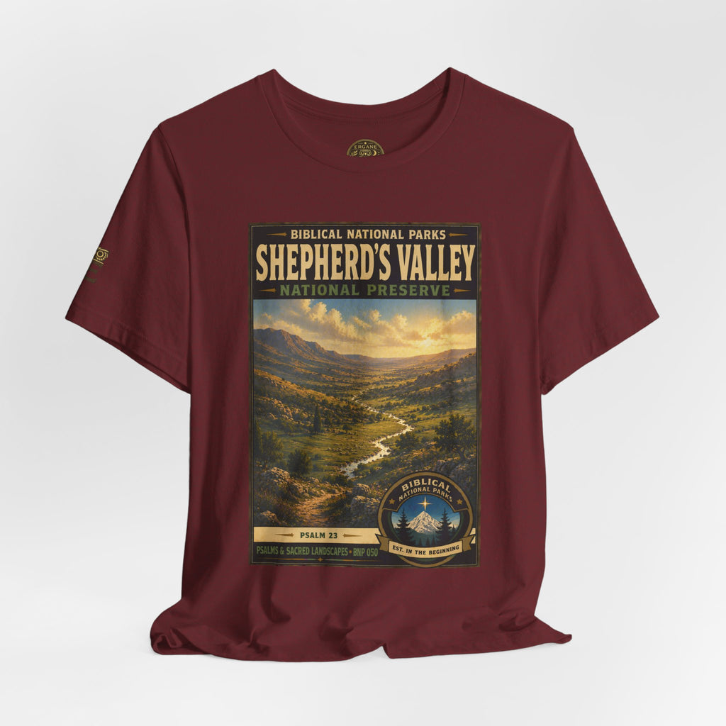 Biblical National Parks Collection IX- #050/054 -Psalms & Sacred Landscapes | Psalm 23 | Vintage nature poster Tee | Biblical national parks graphic shirt