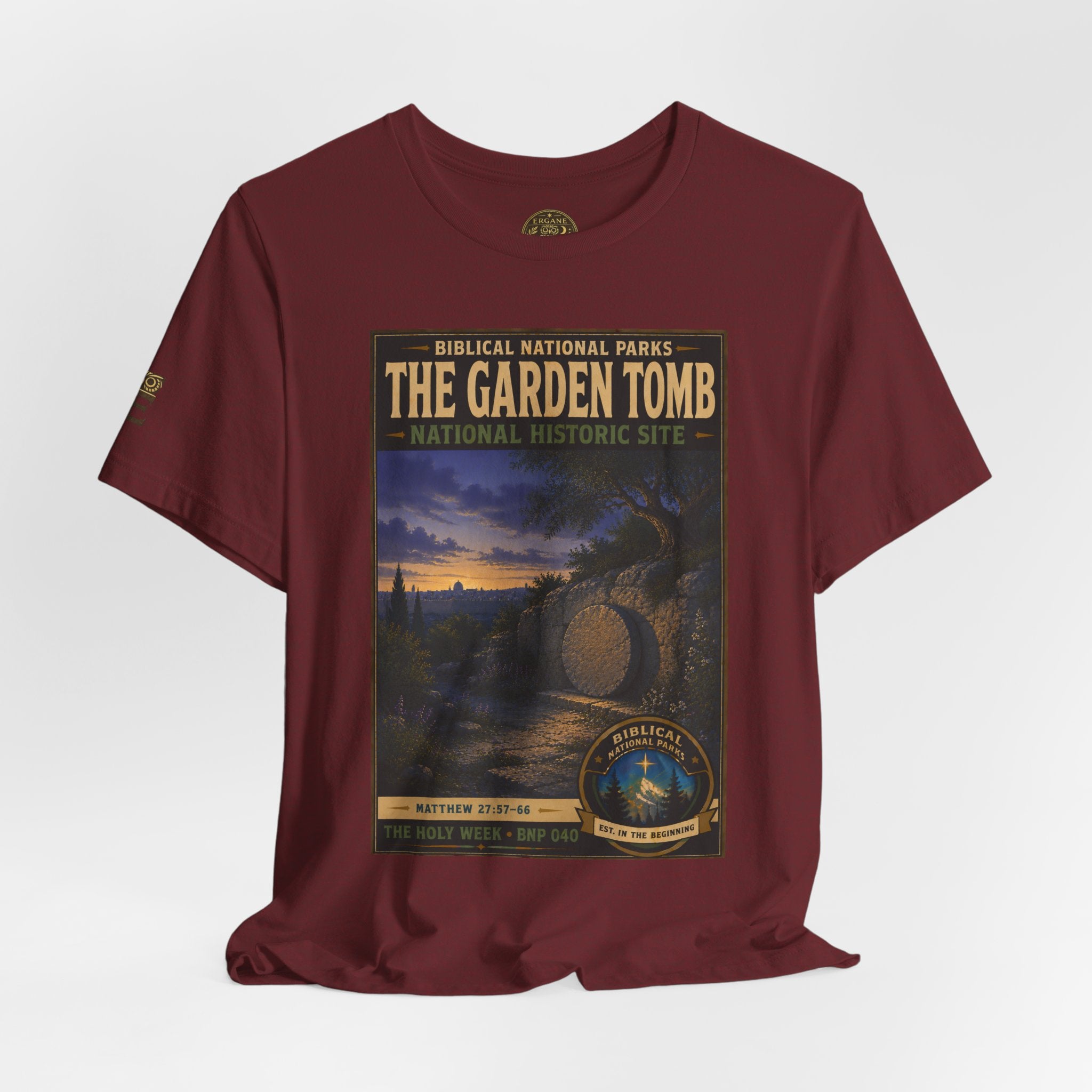Biblical National Parks Collection VII- The Holy Week #040/041 | Matthew 27: 55-66 | Vintage nature poster Tee | Biblical national parks graphic shirt