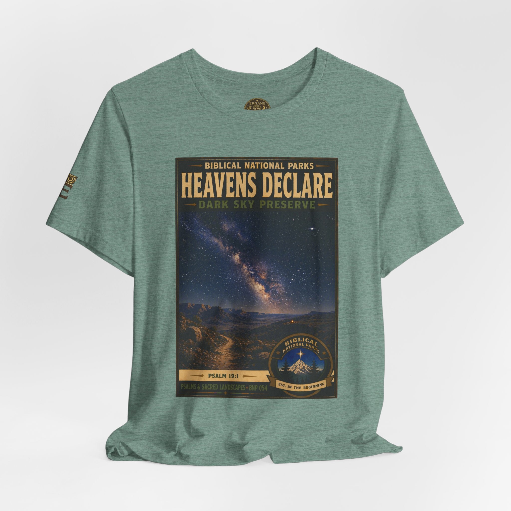 Biblical National Parks Collection IX- #054/054 -Psalms & Sacred Landscapes | Psalm 19:1 | Vintage nature poster Tee | Biblical national parks graphic shirt
