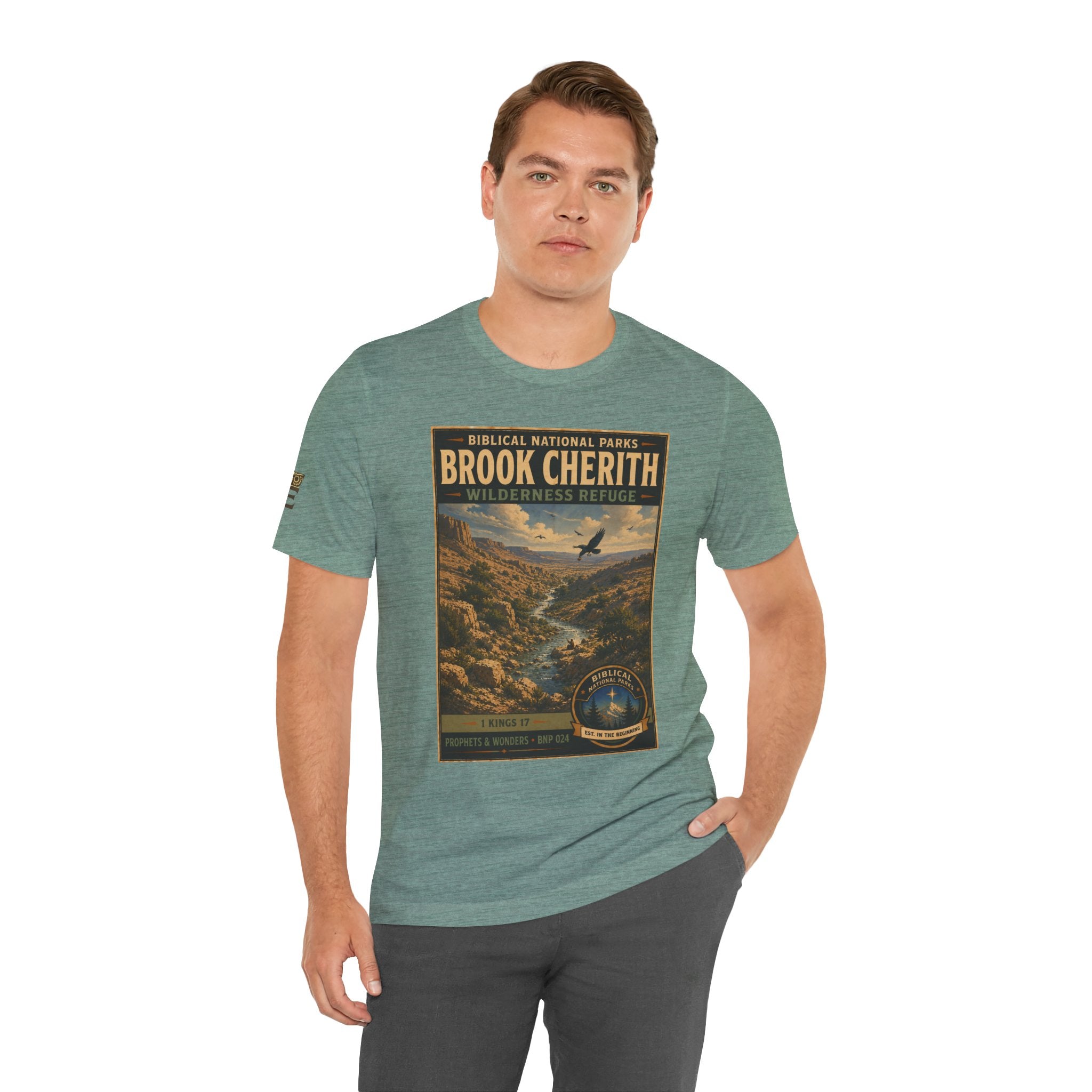 Biblical National Parks Collection V- Prophets & Wonders #024/030 1 Kings 17 | Vintage nature poster Tee | Biblical national parks graphic shirt