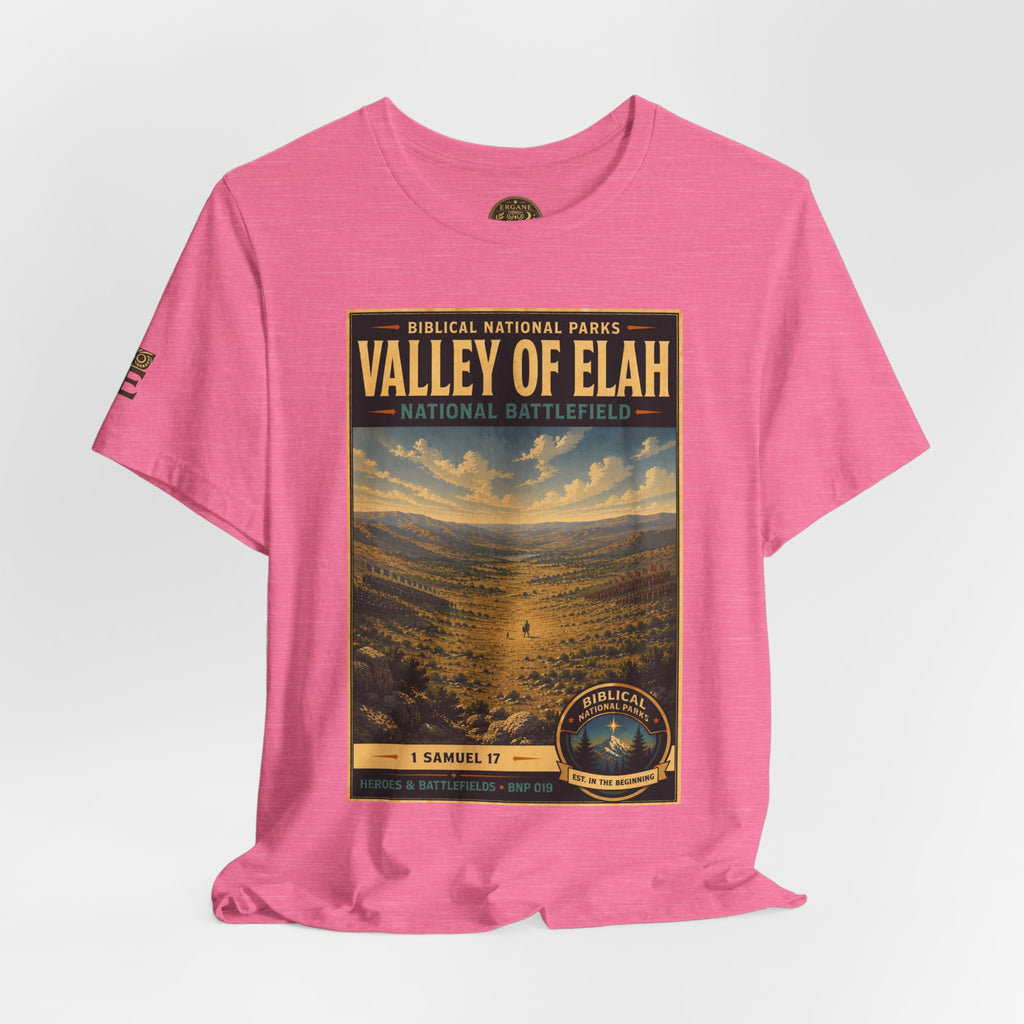 Biblical National Parks Collection IV- Heros & Battlefields #019/023 1 Samuel 17 | Vintage nature poster Tee | Biblical national parks graphic shirt