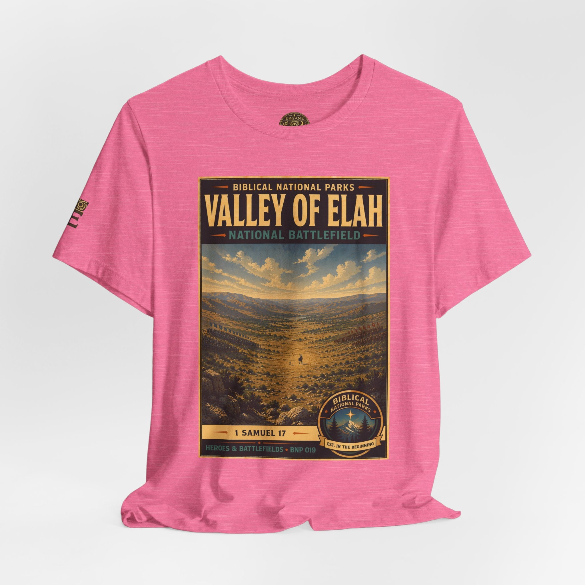 Biblical National Parks Collection IV- Heros & Battlefields #019/023 1 Samuel 17 | Vintage nature poster Tee | Biblical national parks graphic shirt