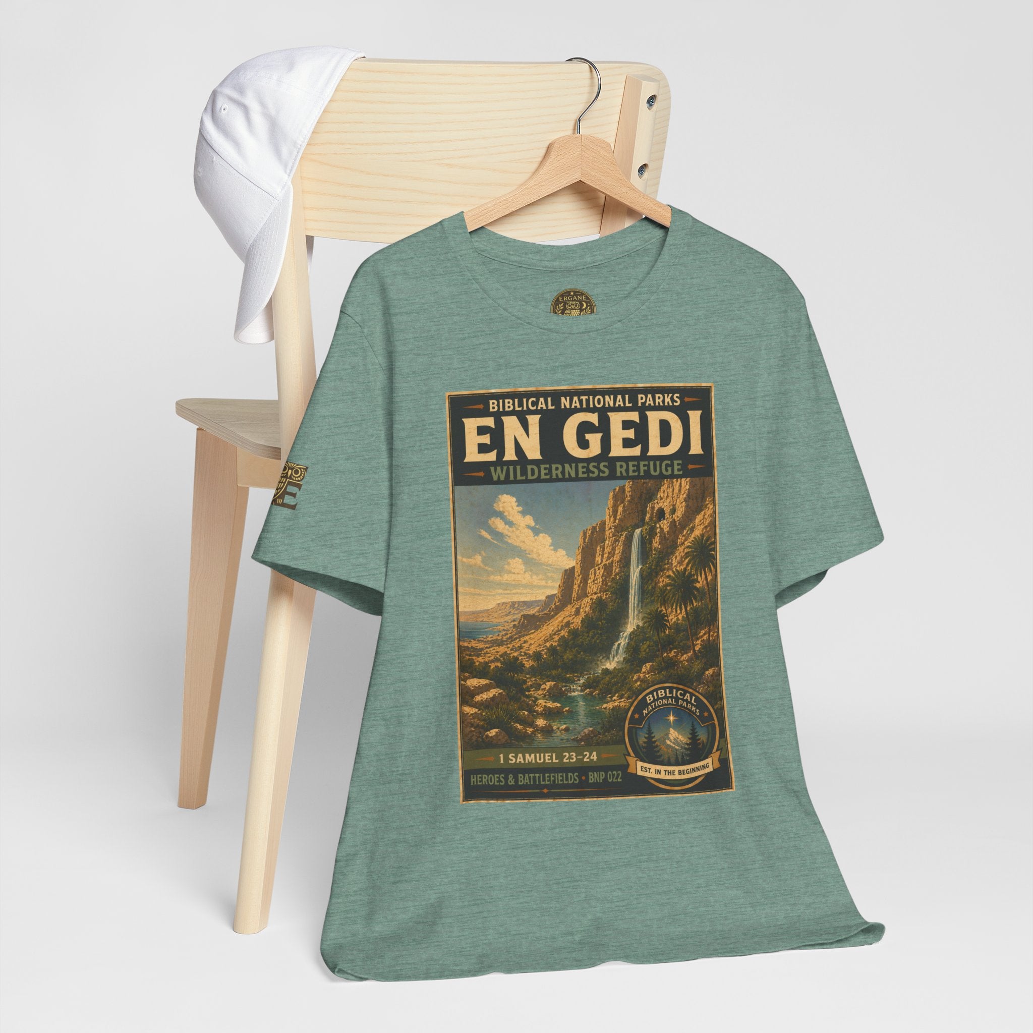 Biblical National Parks Collection IV- Heros & Battlefields #022/023 1 Samuel 23-24 | Vintage nature poster Tee | Biblical national parks graphic shirt