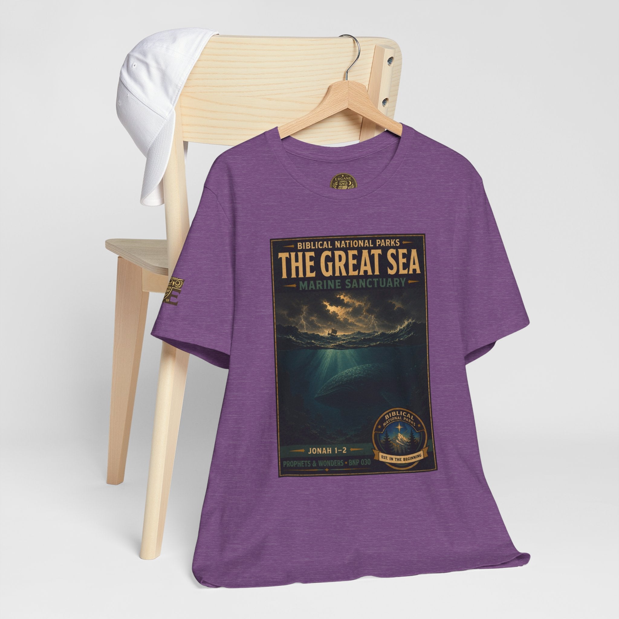 Biblical National Parks Collection V- Prophets & Wonders #030/030 Jonah 1-2 | Vintage nature poster Tee | Biblical national parks graphic shirt
