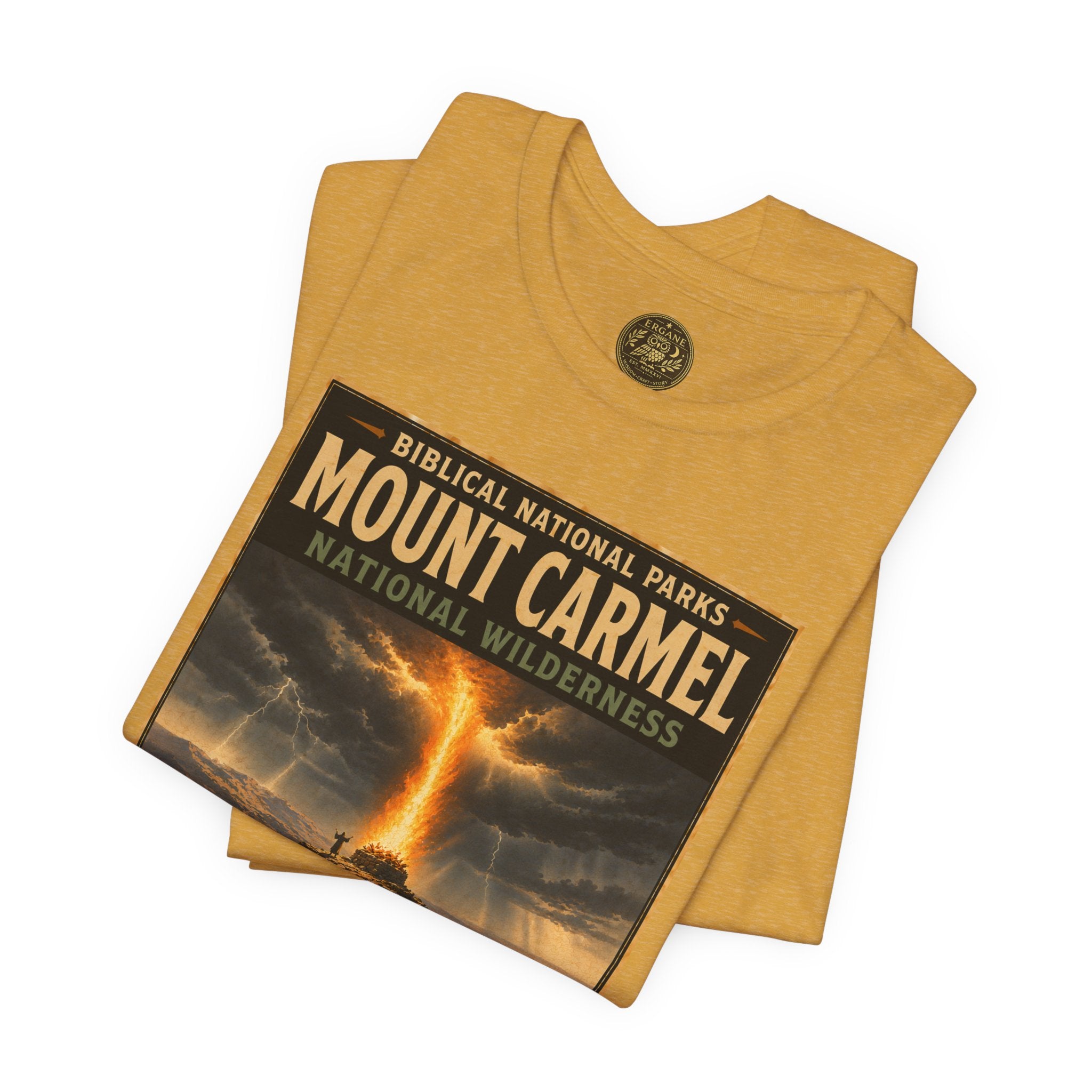 Biblical National Parks Collection V- Prophets & Wonders #025/030 1 Kings 18 | Vintage nature poster Tee | Biblical national parks graphic shirt