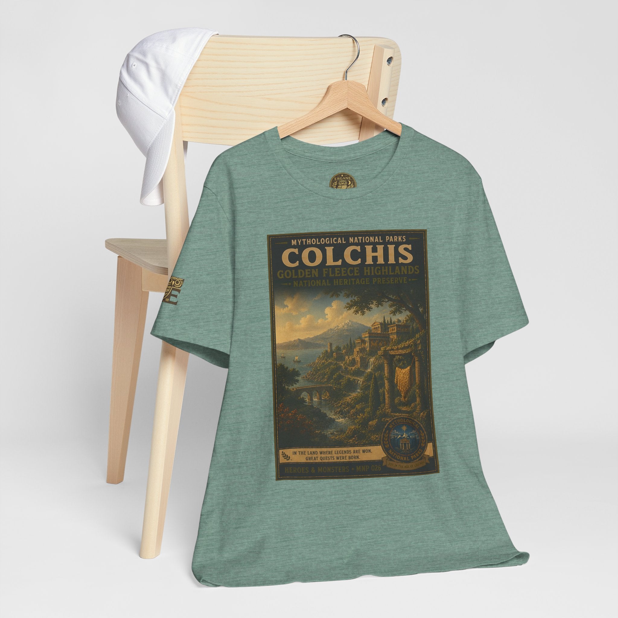 Mythological National Parks Collection III- #026-028 - Heros & Monsters | Vintage nature poster Tee | Mythological National Parks graphic shirt