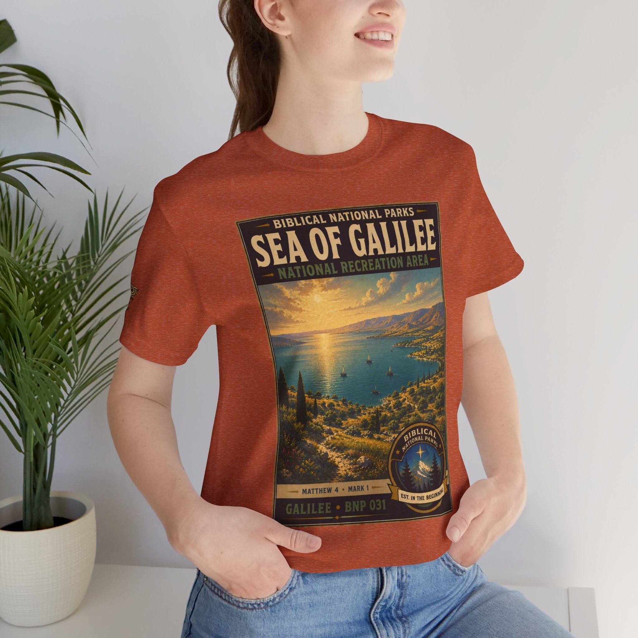 Biblical National Parks Collection VI- Galilee #031/035 Matthew 4 & Mark 1 | Vintage nature poster Tee | Biblical national parks graphic shirt