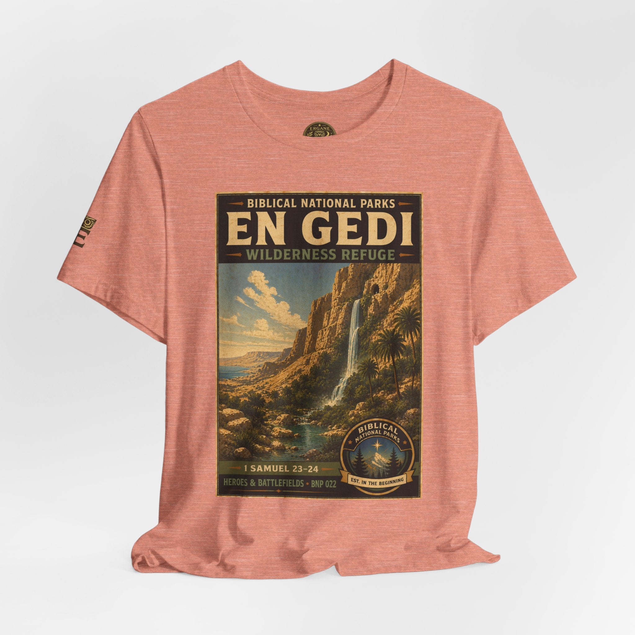 Biblical National Parks Collection IV- Heros & Battlefields #022/023 1 Samuel 23-24 | Vintage nature poster Tee | Biblical national parks graphic shirt