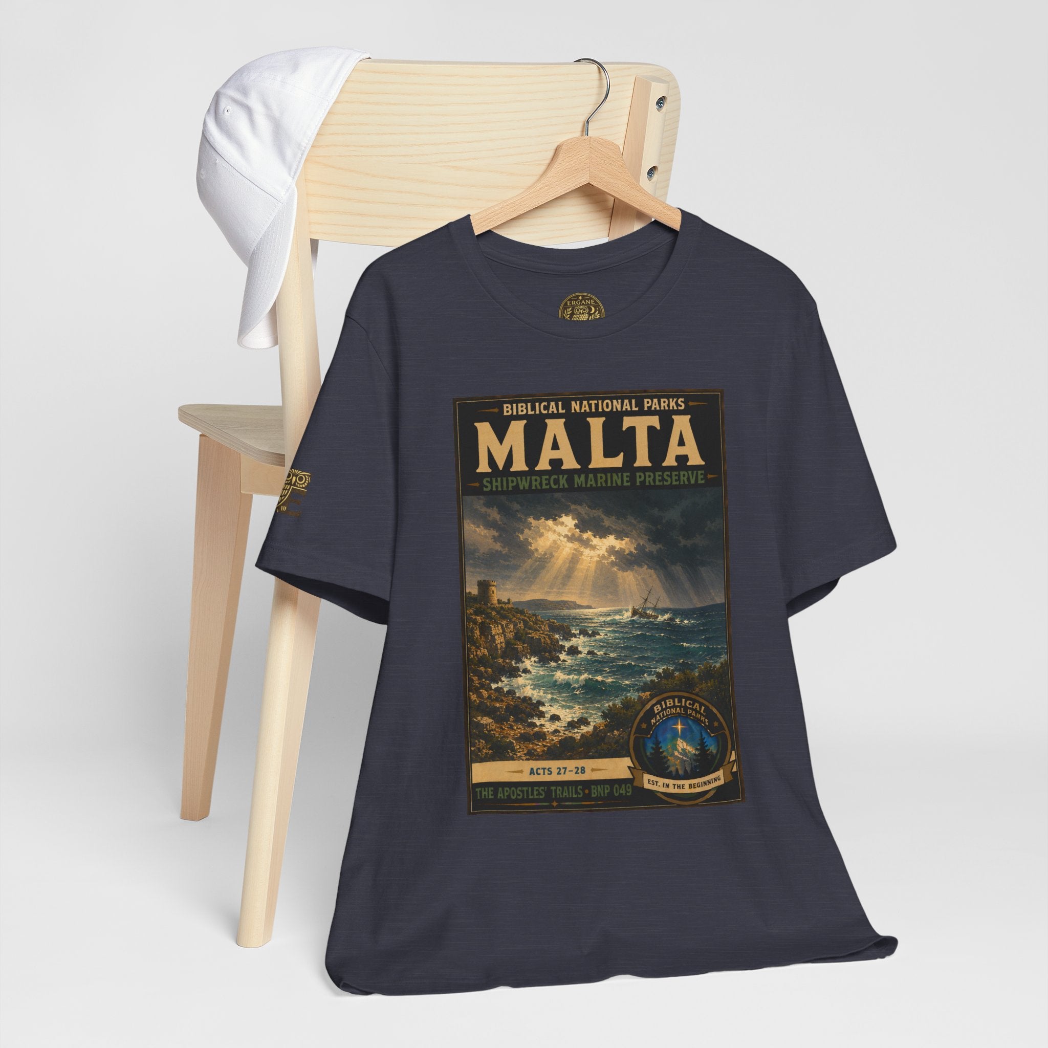 Biblical National Parks Collection VIII- The Apostles' Trails #049/049 | Acts 27-28 | Vintage nature poster Tee | Biblical national parks graphic shirt