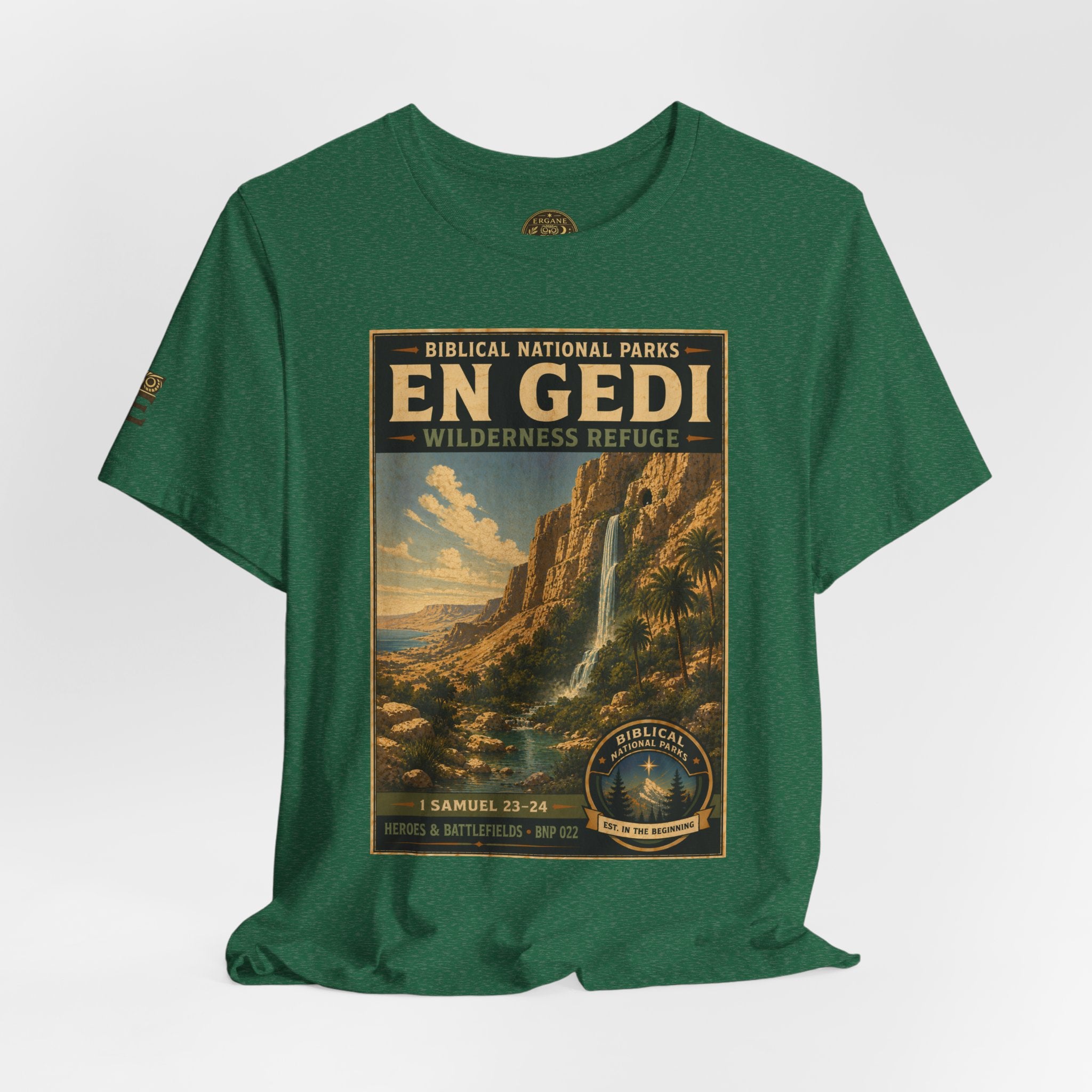 Biblical National Parks Collection IV- Heros & Battlefields #022/023 1 Samuel 23-24 | Vintage nature poster Tee | Biblical national parks graphic shirt