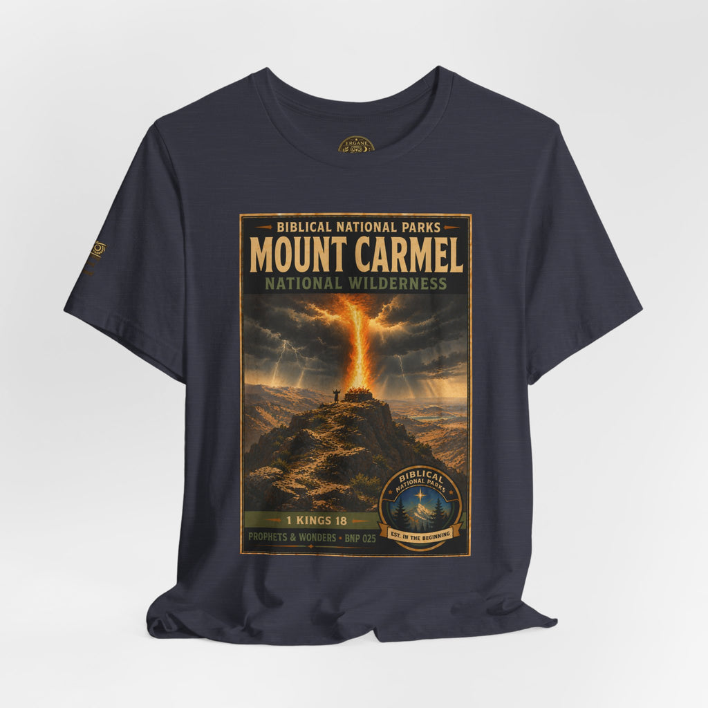 Biblical National Parks Collection V- Prophets & Wonders #025/030 1 Kings 18 | Vintage nature poster Tee | Biblical national parks graphic shirt