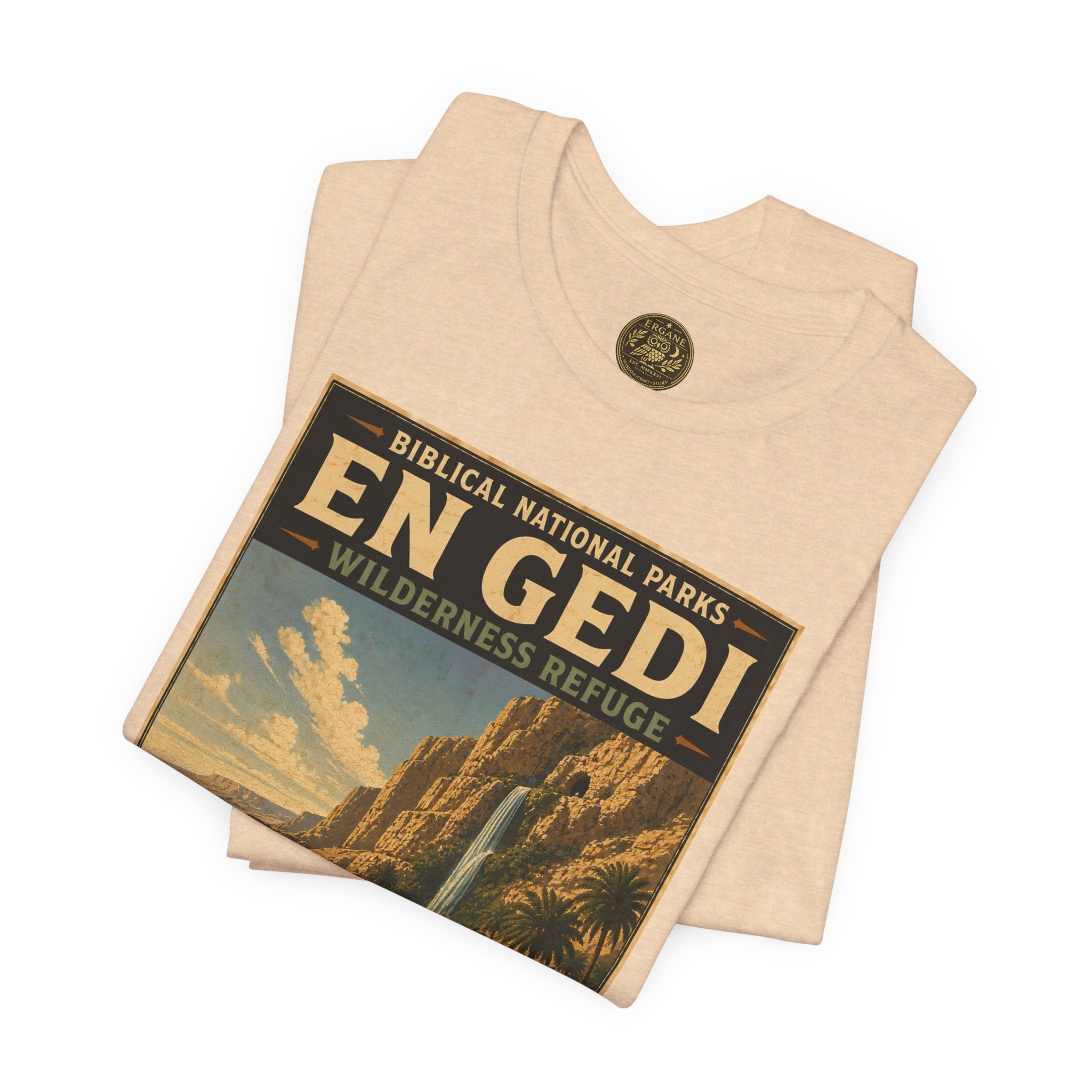 Biblical National Parks Collection IV- Heros & Battlefields #022/023 1 Samuel 23-24 | Vintage nature poster Tee | Biblical national parks graphic shirt
