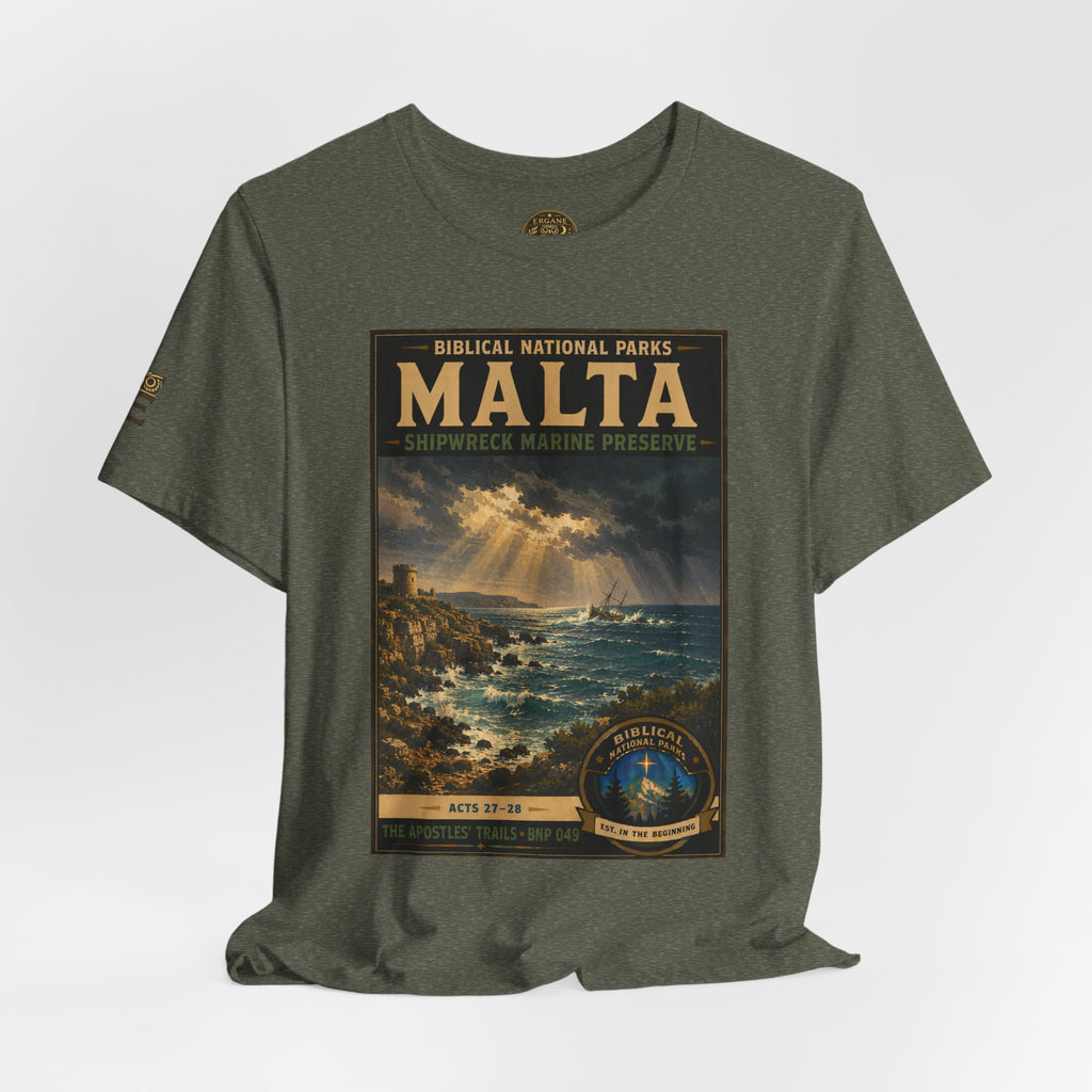 Biblical National Parks Collection VIII- The Apostles' Trails #049/049 | Acts 27-28 | Vintage nature poster Tee | Biblical national parks graphic shirt