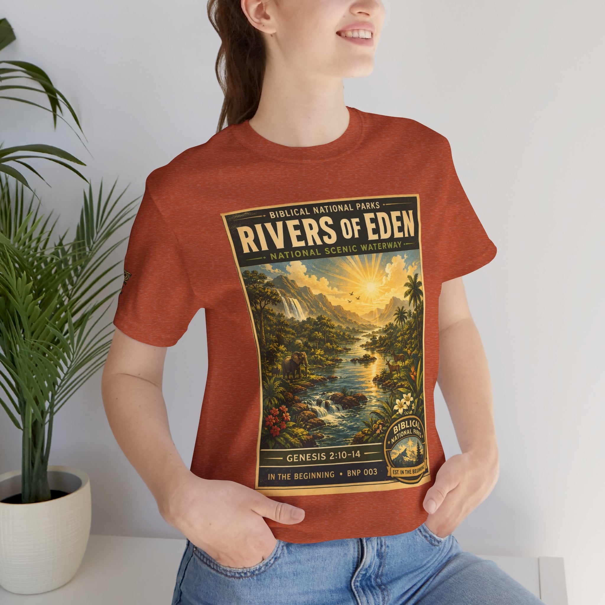 Biblical National Parks Collection I- In The Beginning #003/006 Genesis 2:10-14 | Vintage nature poster Tee | Biblical national parks graphic shirt
