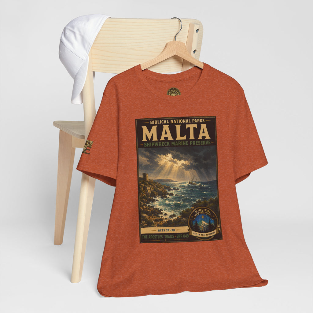 Biblical National Parks Collection VIII- The Apostles' Trails #049/049 | Acts 27-28 | Vintage nature poster Tee | Biblical national parks graphic shirt