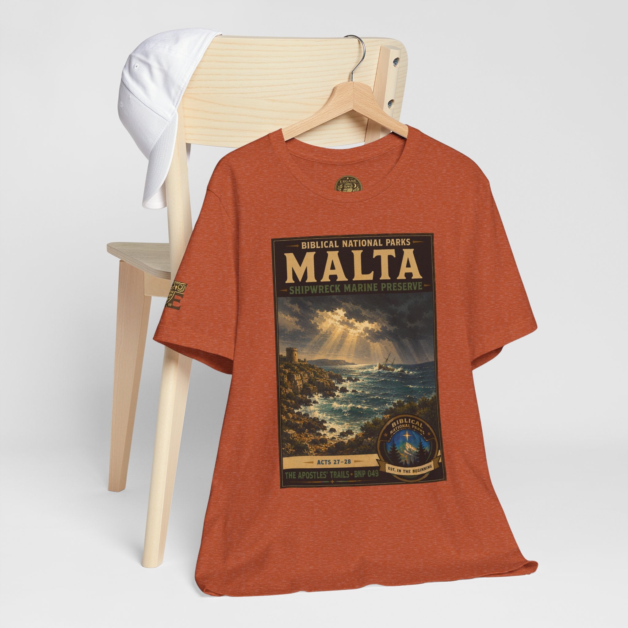 Biblical National Parks Collection VIII- The Apostles' Trails #049/049 | Acts 27-28 | Vintage nature poster Tee | Biblical national parks graphic shirt