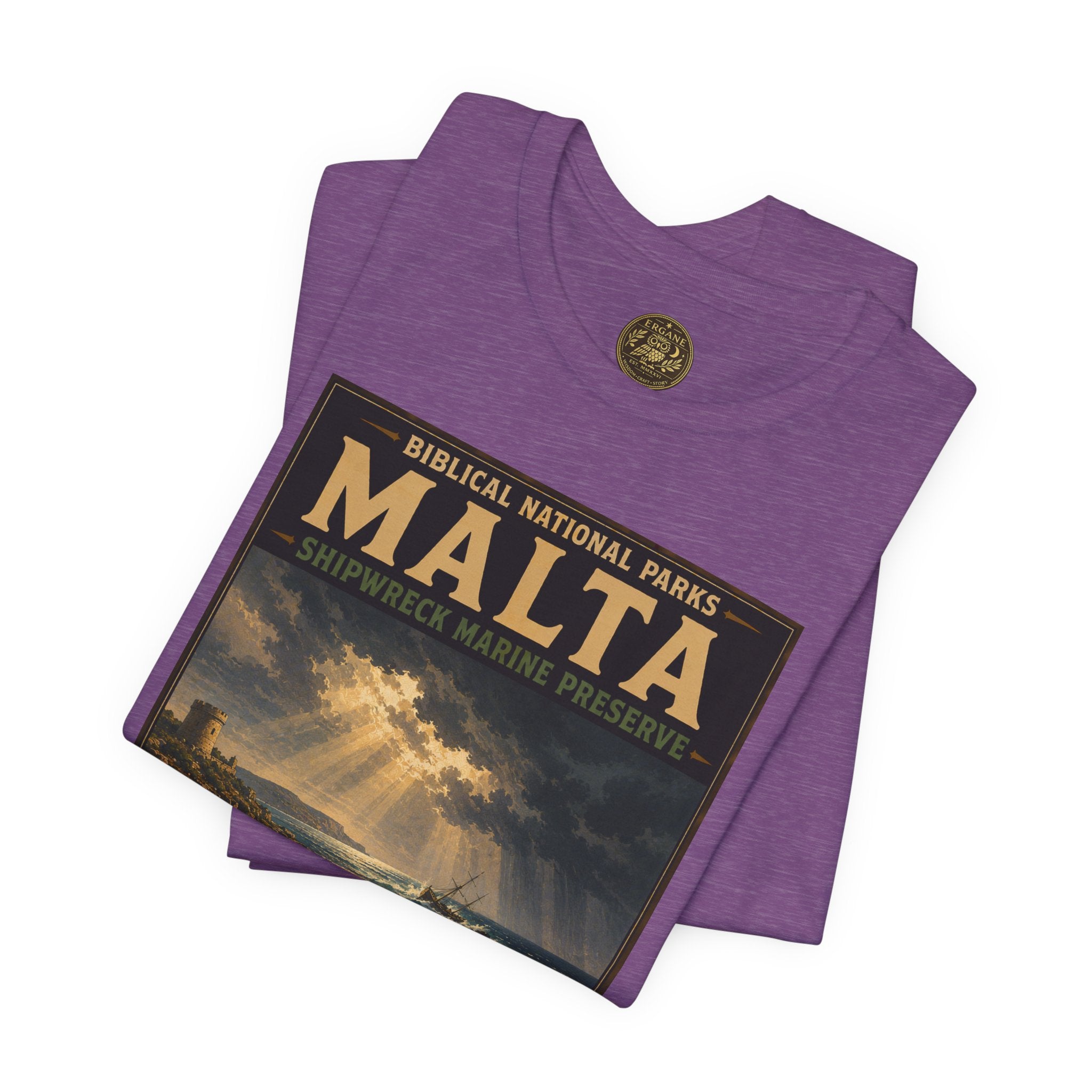 Biblical National Parks Collection VIII- The Apostles' Trails #049/049 | Acts 27-28 | Vintage nature poster Tee | Biblical national parks graphic shirt