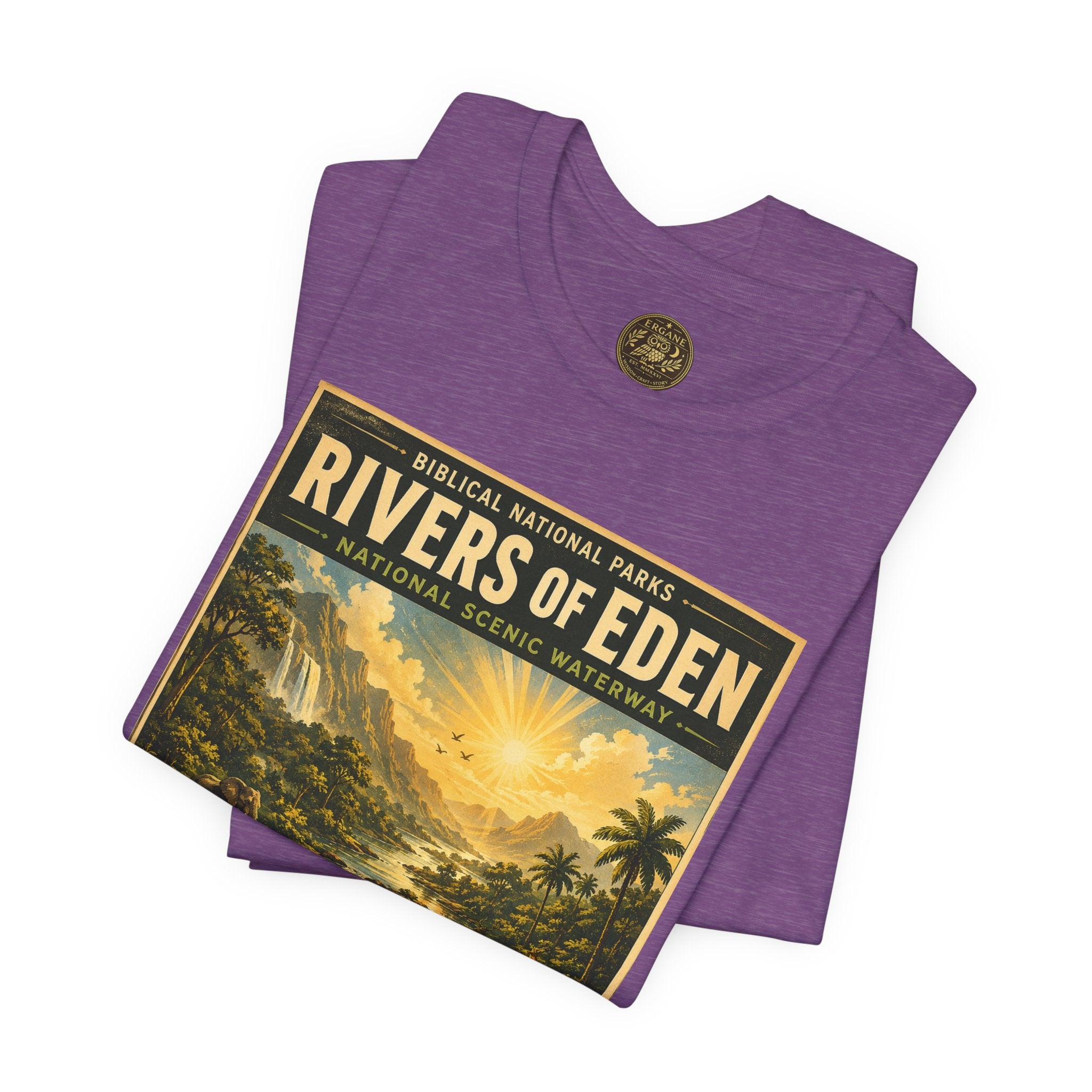Biblical National Parks Collection I- In The Beginning #003/006 Genesis 2:10-14 | Vintage nature poster Tee | Biblical national parks graphic shirt