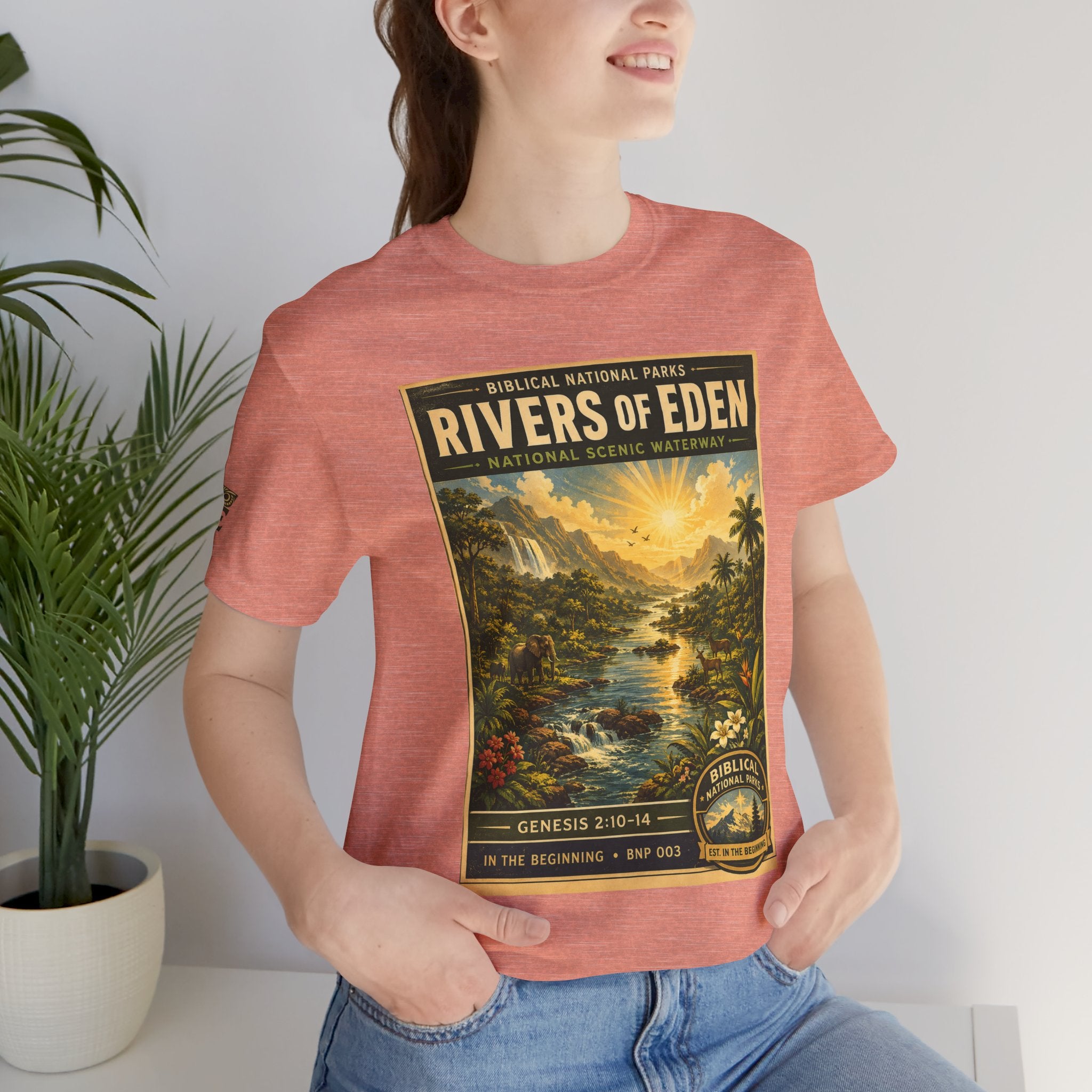 Biblical National Parks Collection I- In The Beginning #003/006 Genesis 2:10-14 | Vintage nature poster Tee | Biblical national parks graphic shirt