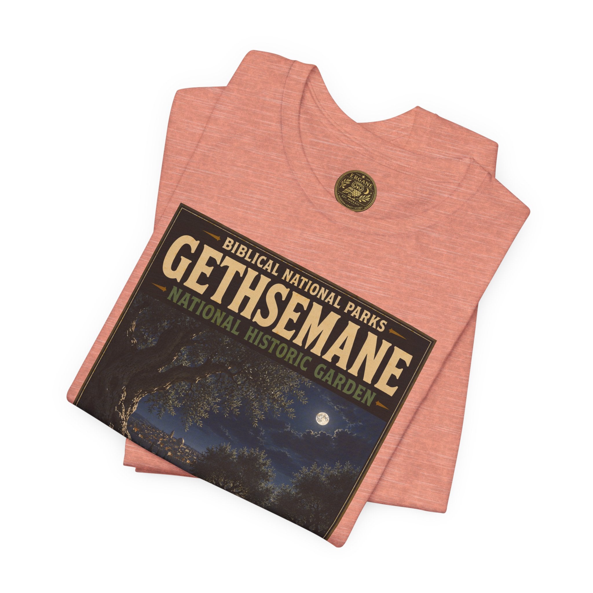 Biblical National Parks Collection VII- The Holy Week #038/041 | Matthew 26: 36-46 | Vintage nature poster Tee | Biblical national parks graphic shirt