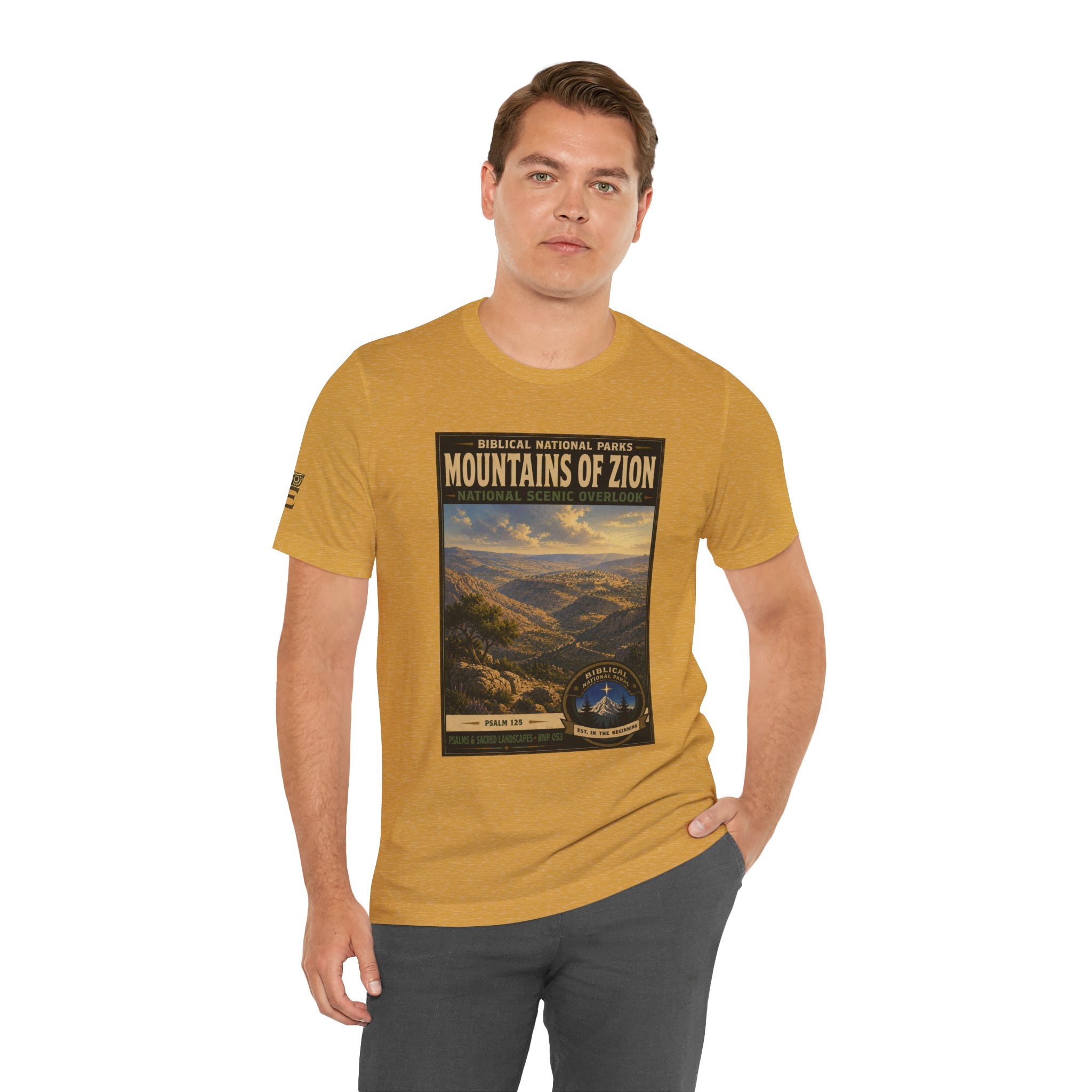 Biblical National Parks Collection IX- #053/054 -Psalms & Sacred Landscapes | Psalm 125 | Vintage nature poster Tee | Biblical national parks graphic shirt